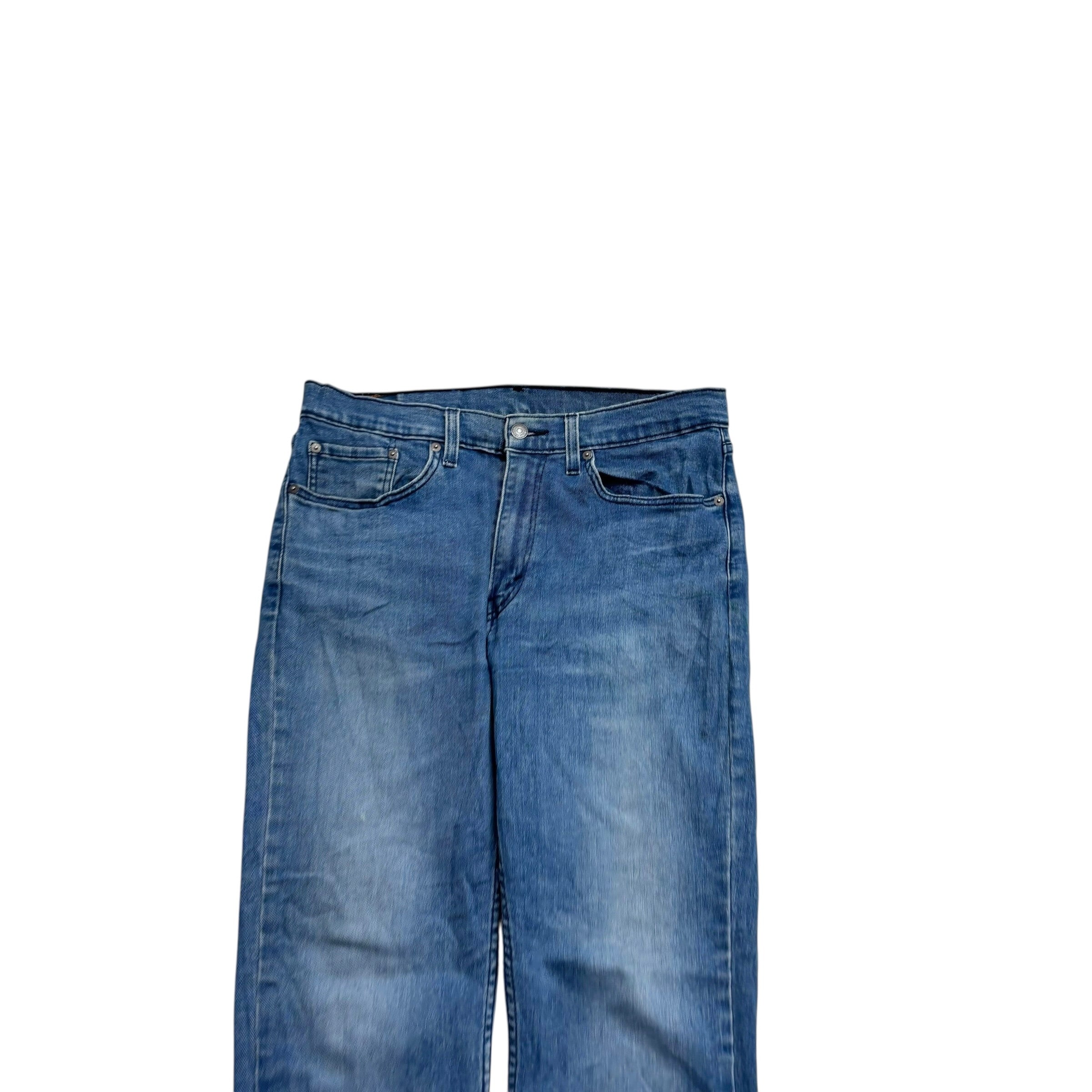 Levis 514 Jeans W34 L32 Mens Navy Blue Regular Straight Fit Stretch Denim