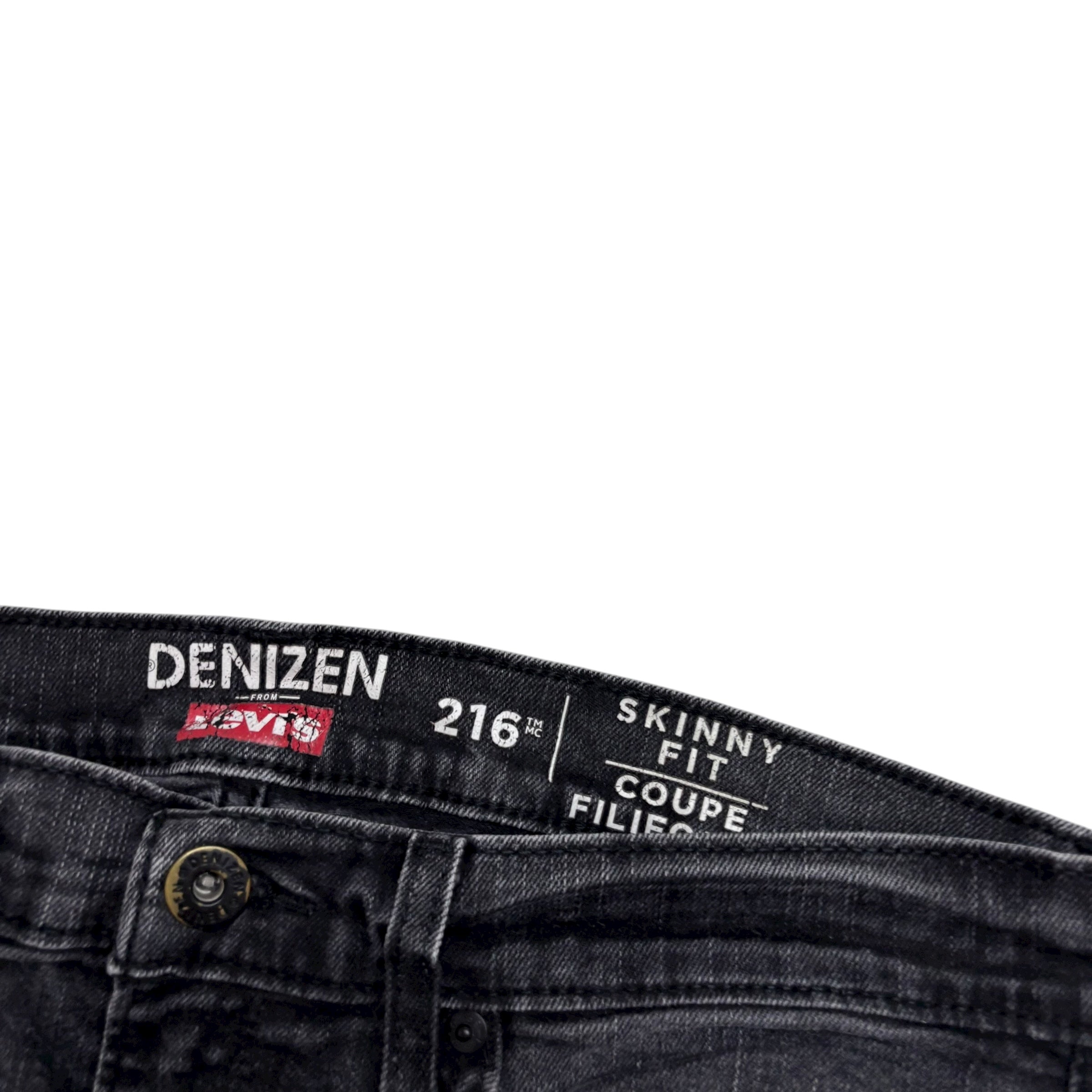 Levis Denizen Jeans W34 L31 Mens Black Skinny Fit Stretch Denim
