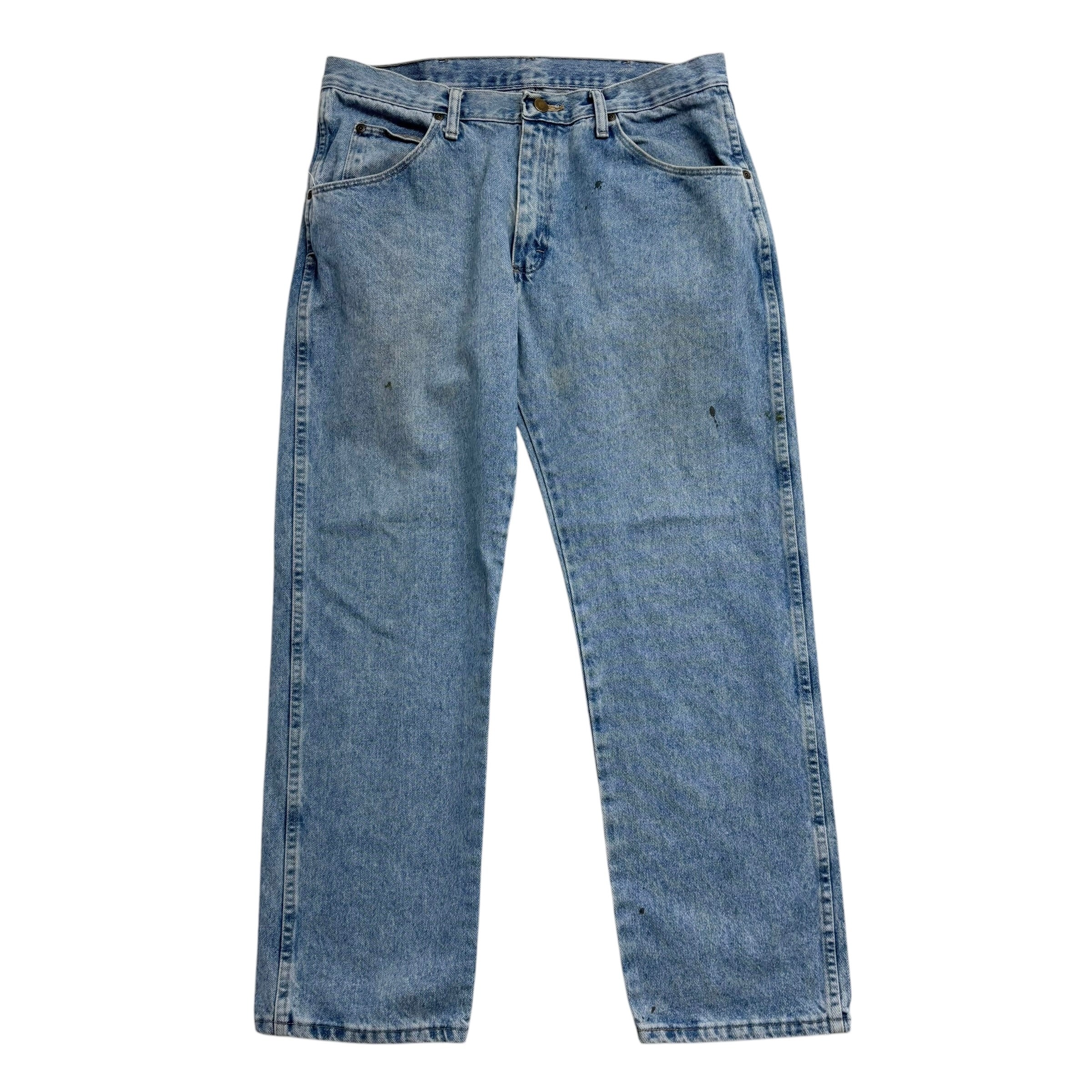 Wrangler Jeans W34 L29 Mens Regular Straight Fit Light Blue Denim (F)