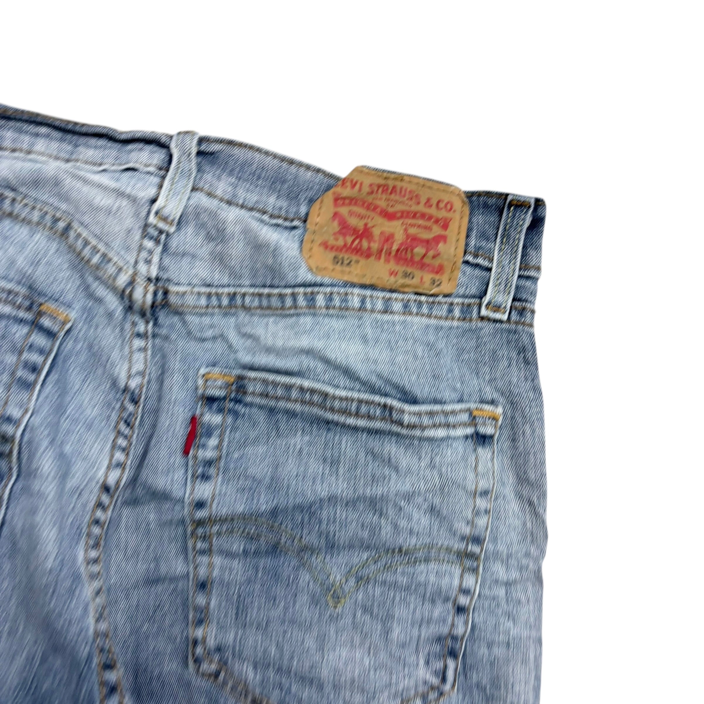 Levis 512 Jeans W30 L32 Mens Mid Blue Slim Tapered Fit Stretch Denim