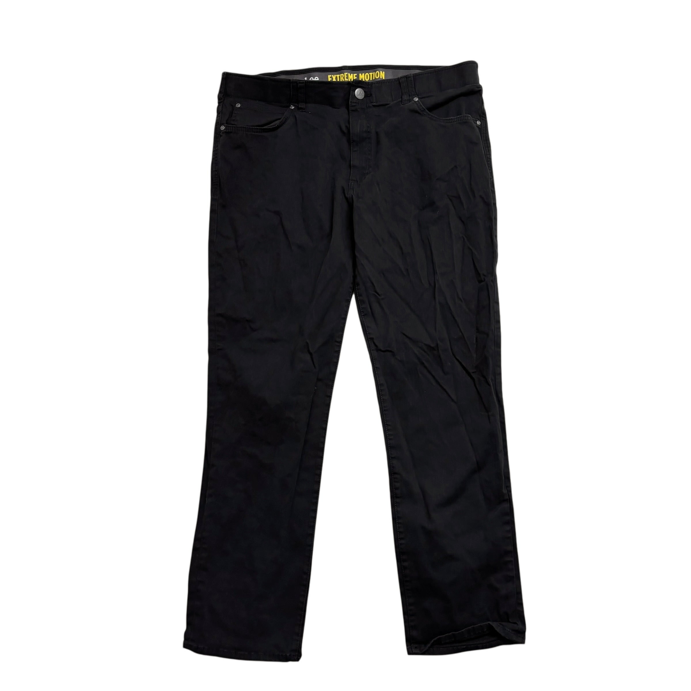Lee Trousers W40 L32 Mens Black Regular Tapered Fit Stretch Pants (E)