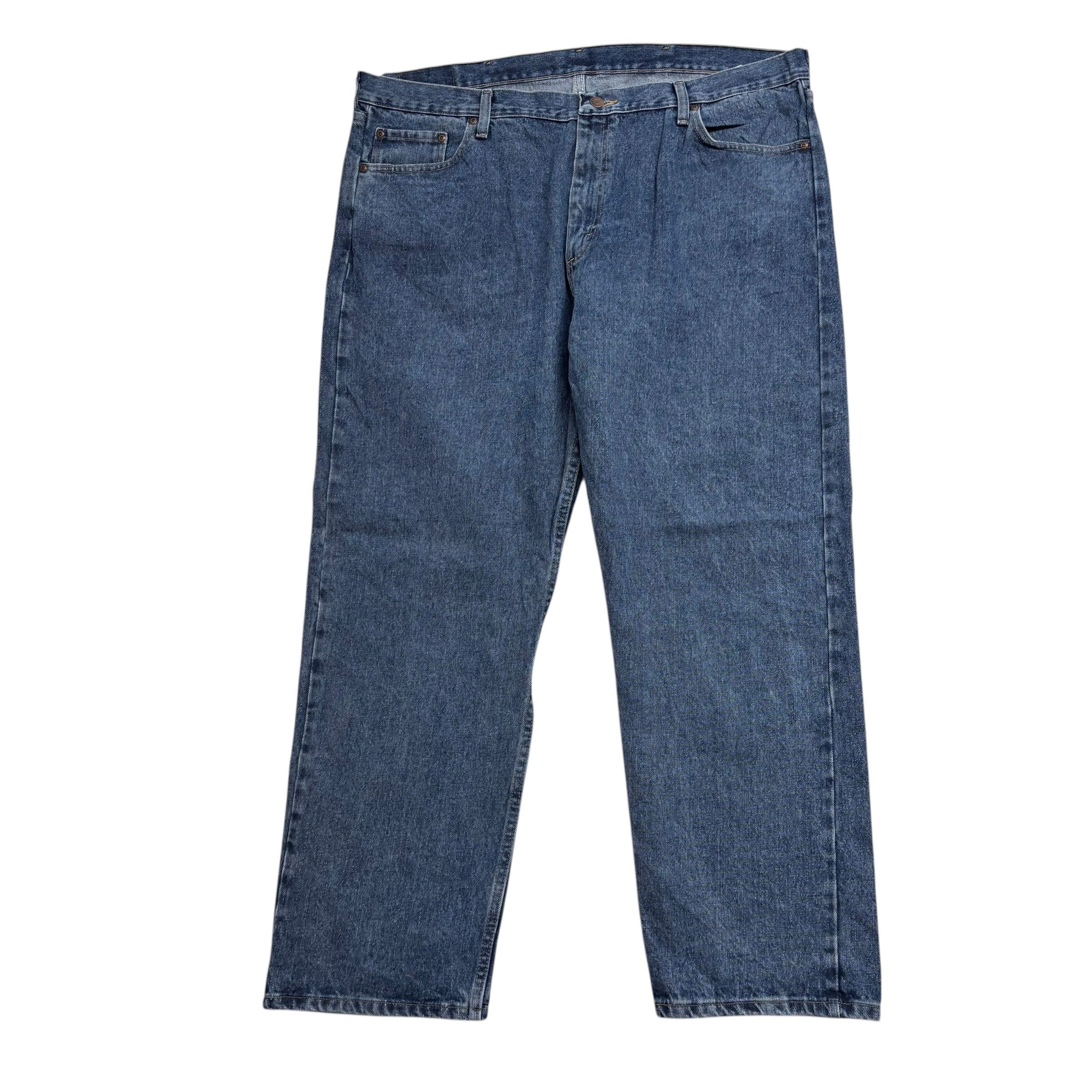 Wrangler Jeans W42 L30 Mens Mid Blue Relaxed Straight Fit Baggy Denim (E)