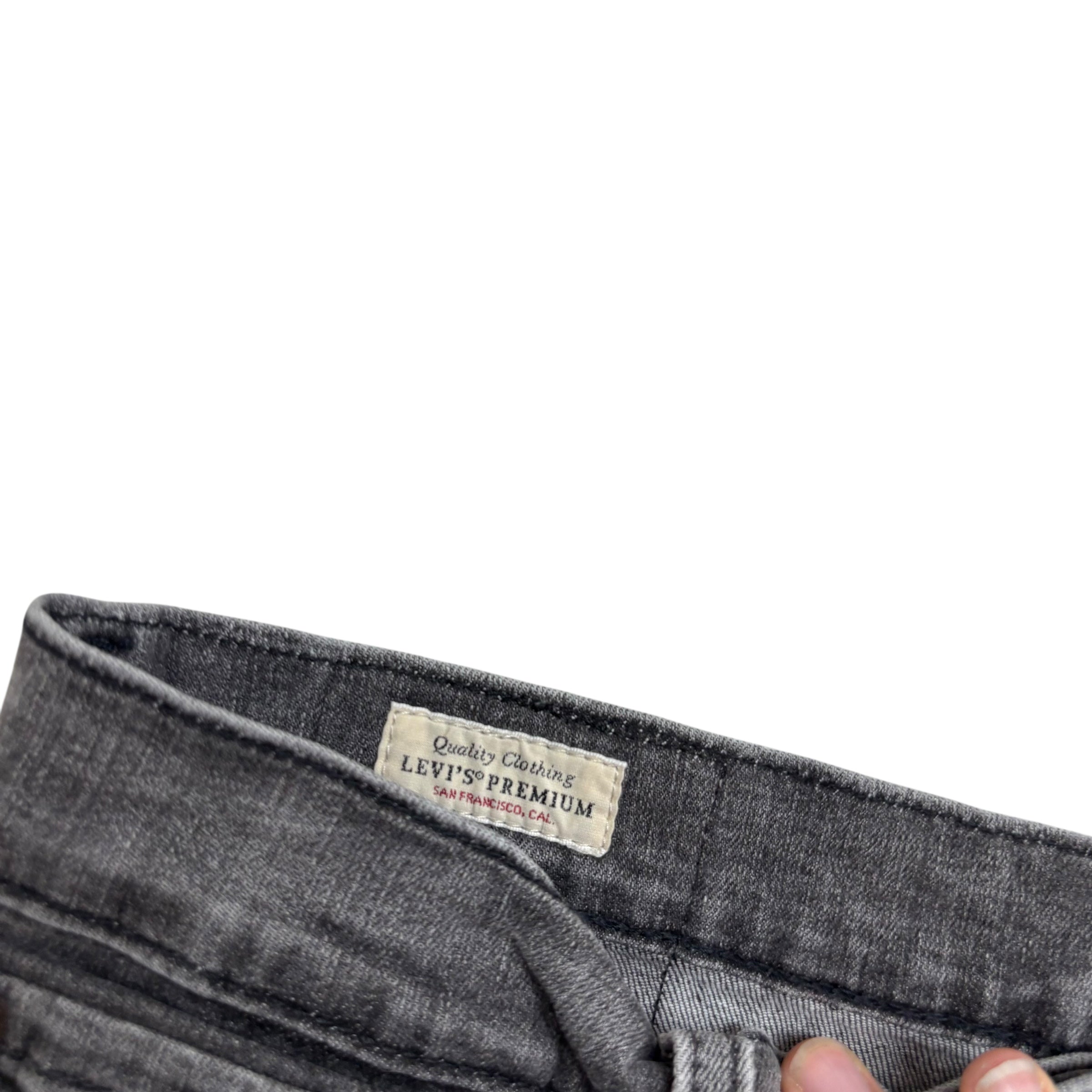 Levis 512 Jeans W32 L32 Mens Grey Slim Tapered Fit Stretch Premium Denim (E)