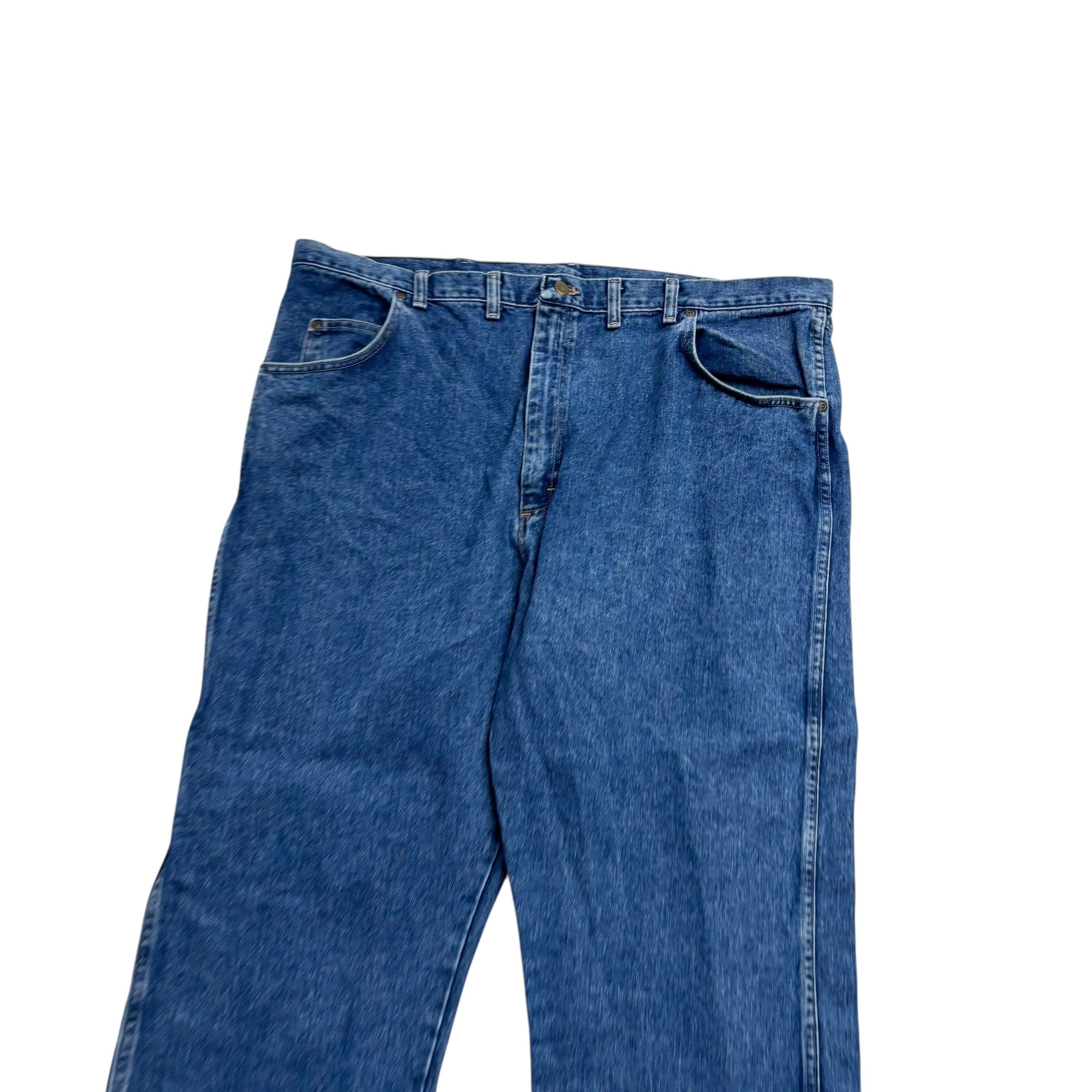 Wrangler Jeans W44 L27 Mens Mid Blue Relaxed Straight Fit Vintage Denim (E)