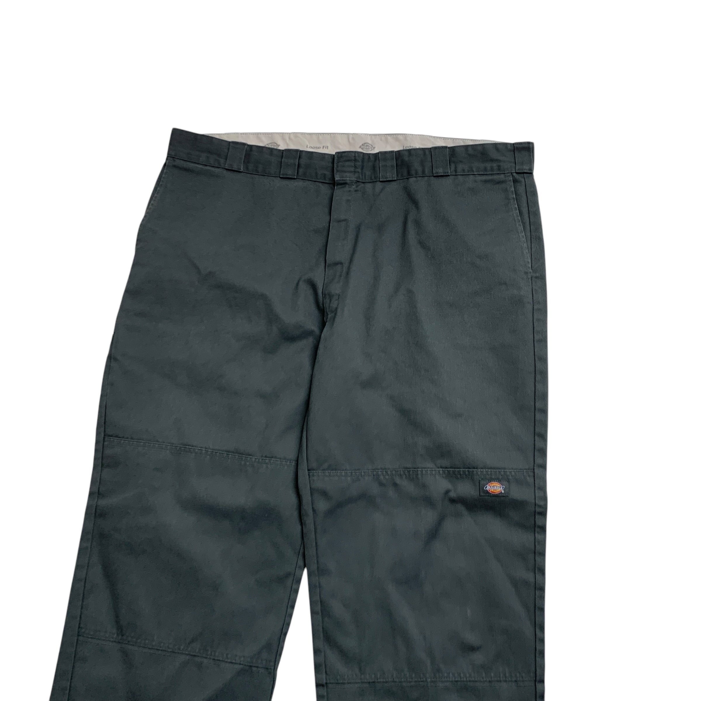Dickies Double Knee Trousers W46 L30 Mens Grey Pants Baggy Relaxed Fit Workwear
