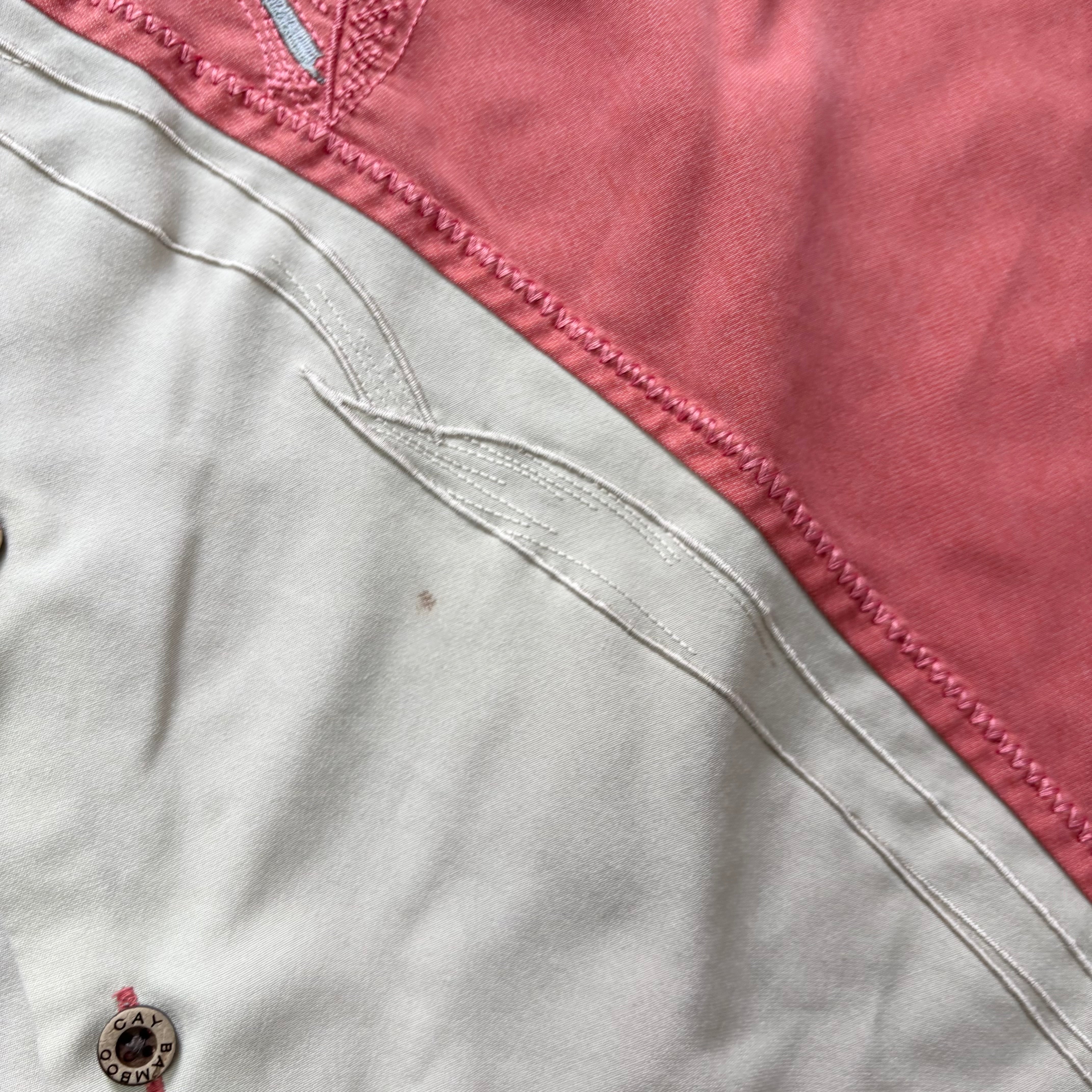 Vintage Hawaiian Shirt Mens XL Pink Floral Aloha Short Sleeve (E)