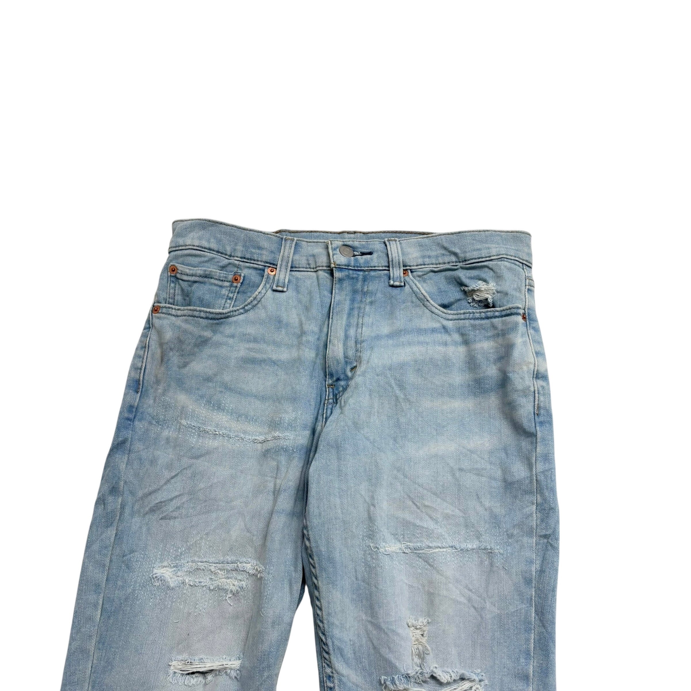 Levis 511 Distressed Jeans W32 L29 Mens Light Blue Slim Fit Stretch Denim