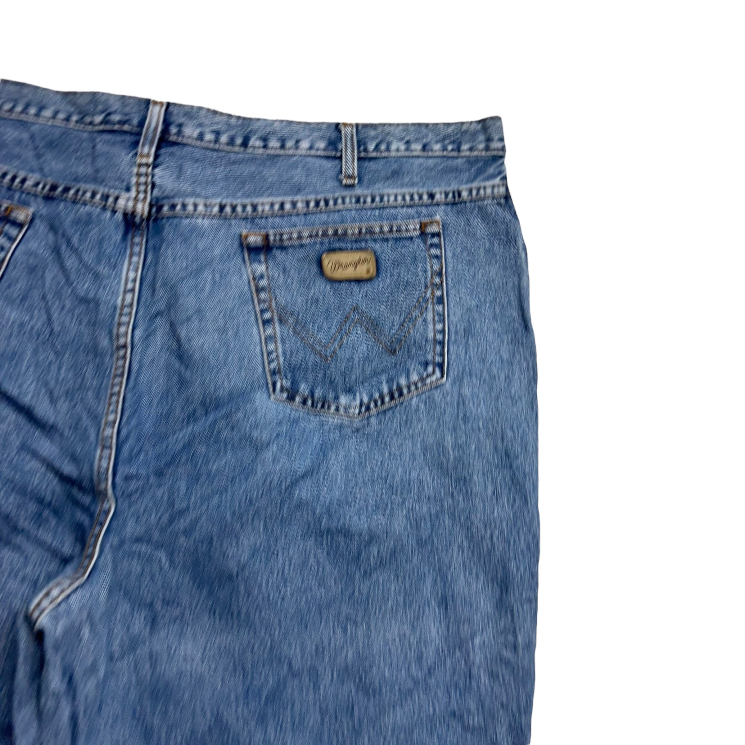 Wrangler Texas Jeans W46 L34 Mens Light Blue Regular Straight Fit Vintage (E)