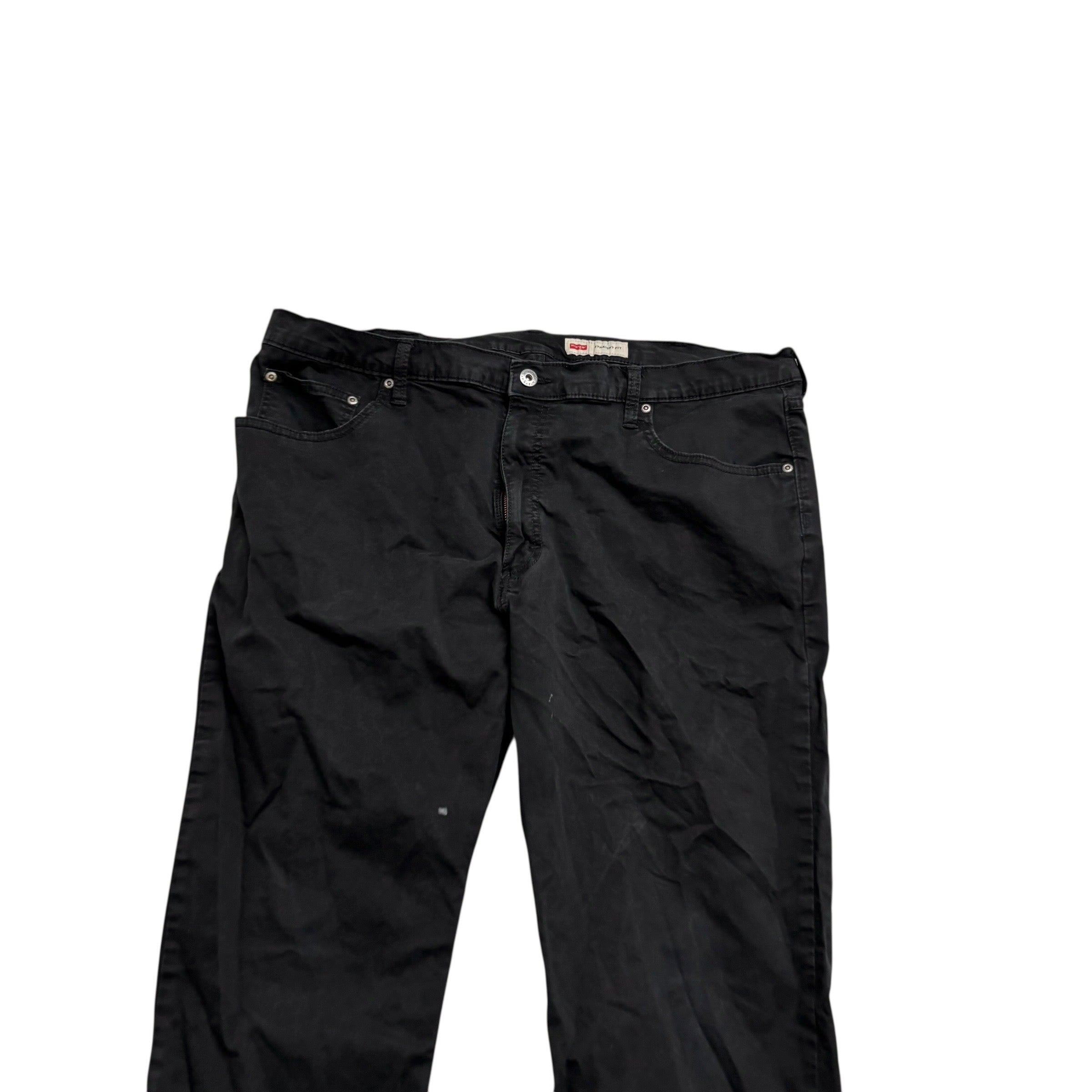 Wrangler Trousers W40 L29 Mens Black Regular Straight Fit Stretch Pants