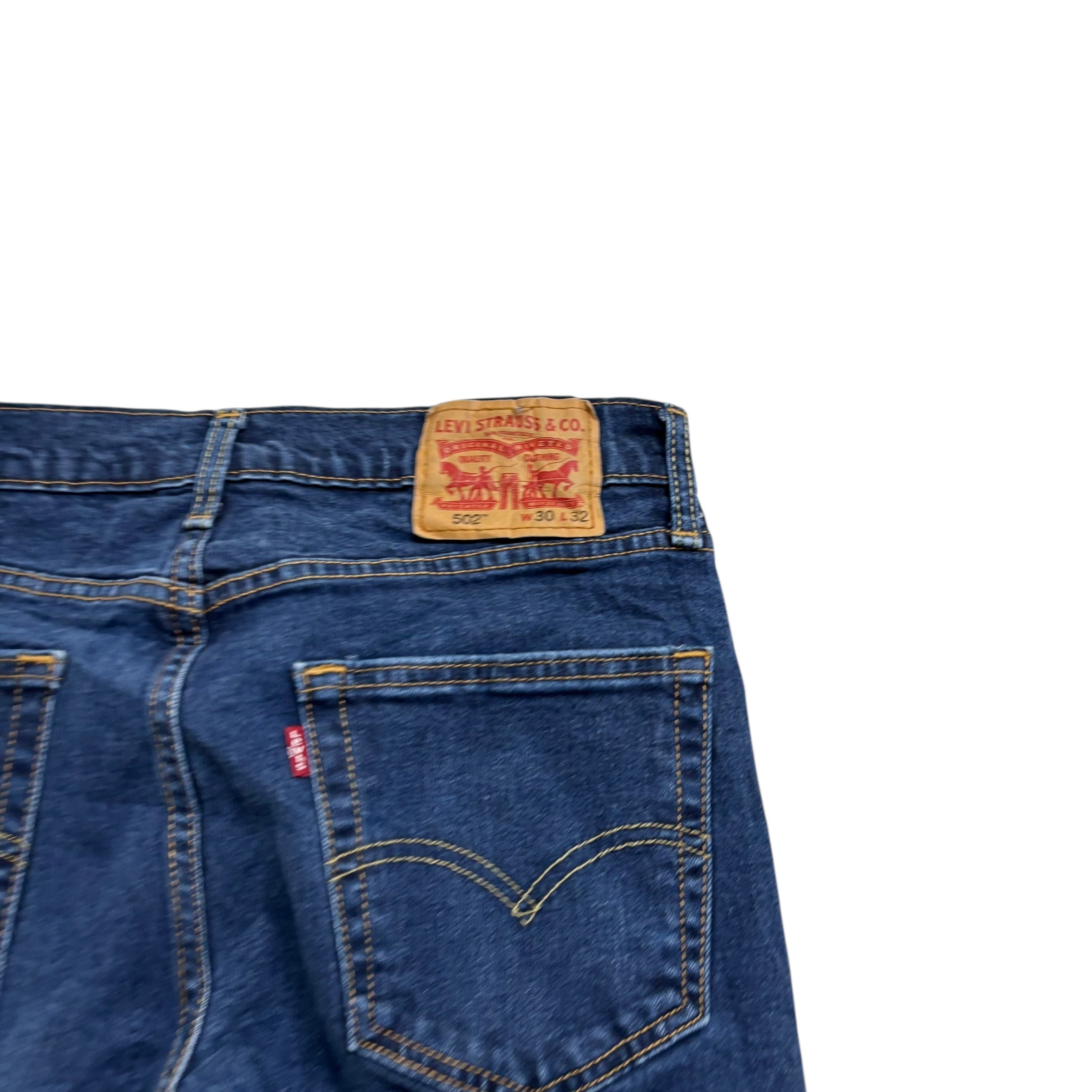 Levis 502 Jeans W30 L31 Mens Dark Blue Regular Tapered Fit Stretch Denim