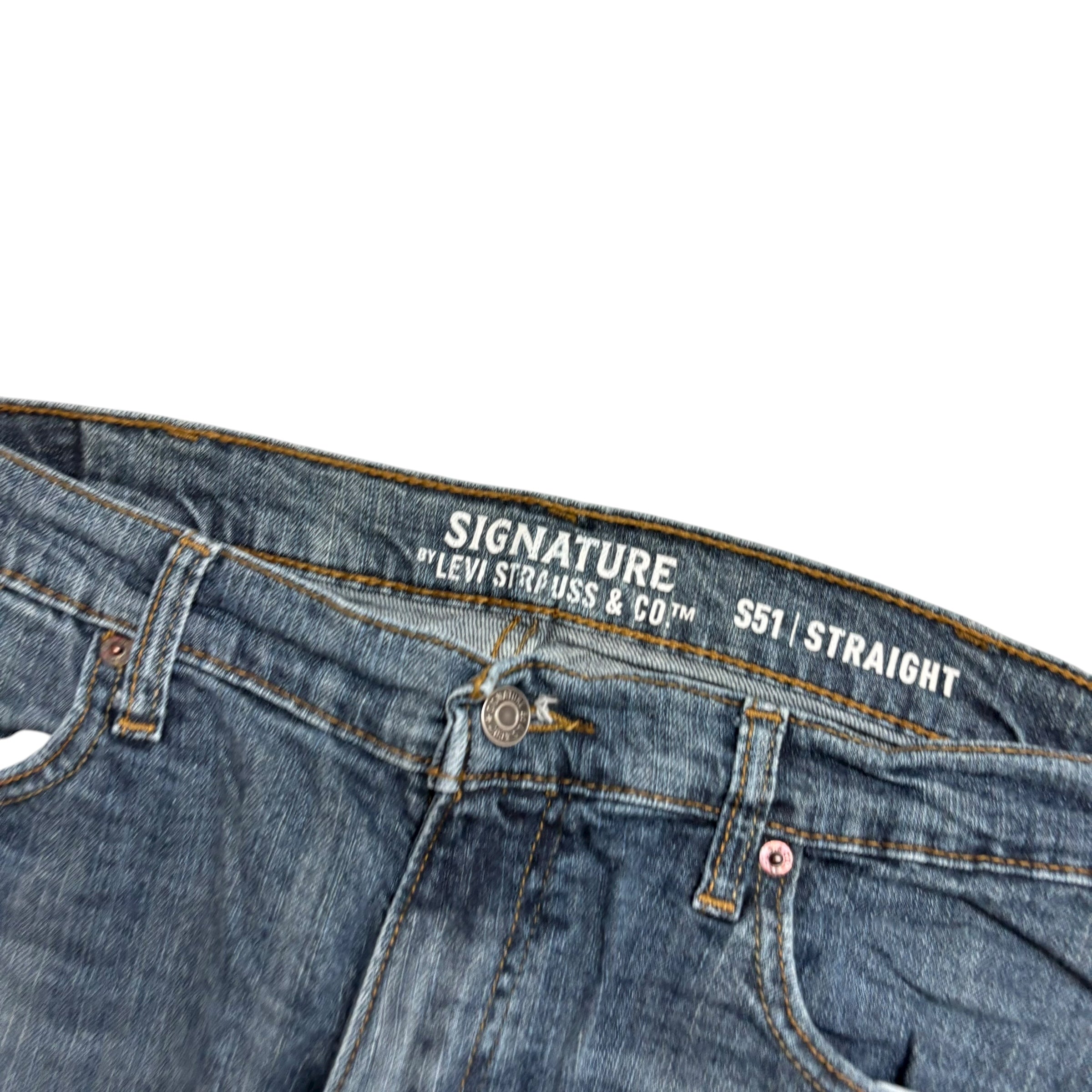 Levis Signature Jeans W38 L30 Mens Blue Relaxed Straight Fit Stretch Denim