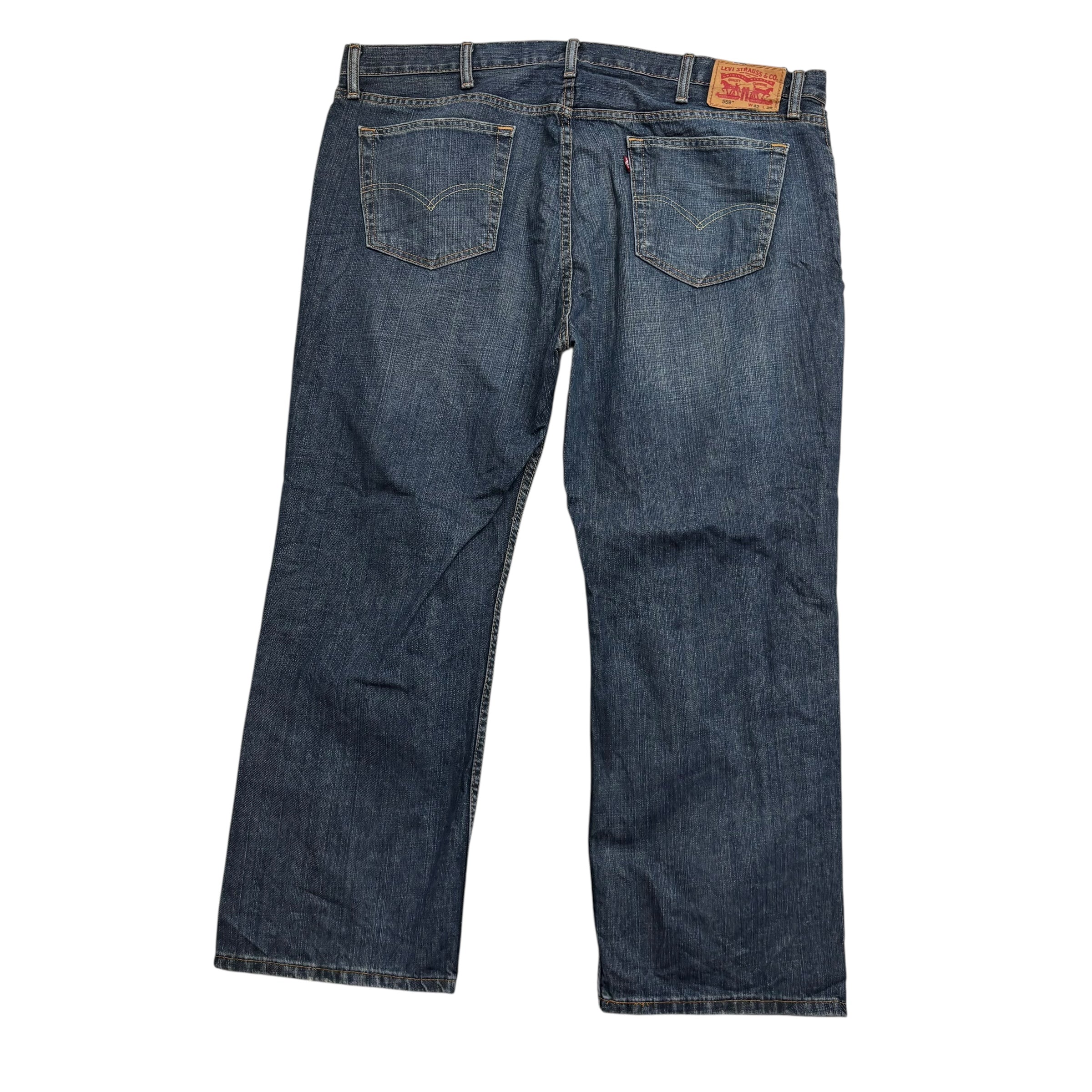Levis 559 Jeans W42 L29 Mens Dark Blue Baggy Relaxed Straight Fit Denim (E)