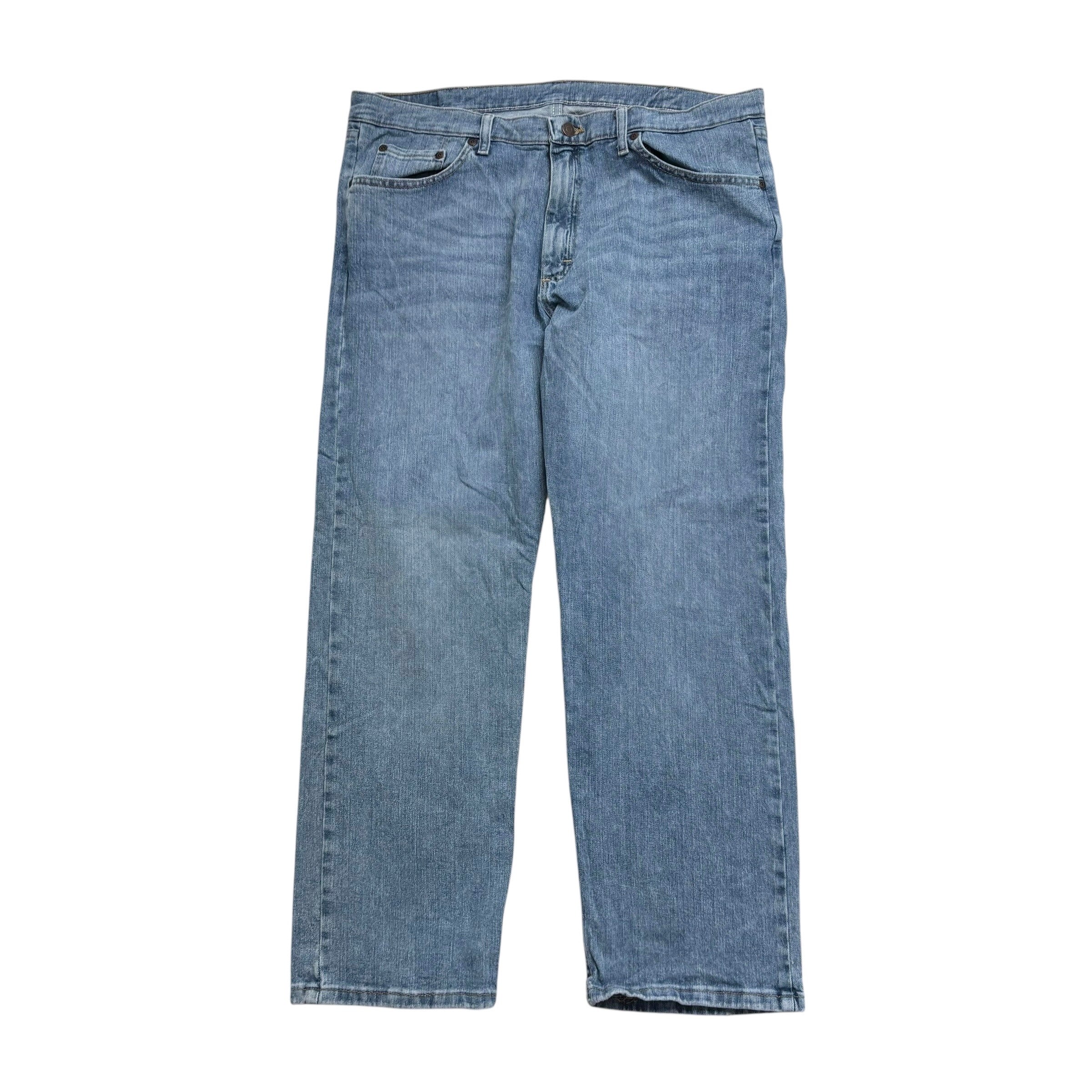 Wrangler Jeans W38 L29 Mens Light Blue Regular Straight Fit Stretch Denim