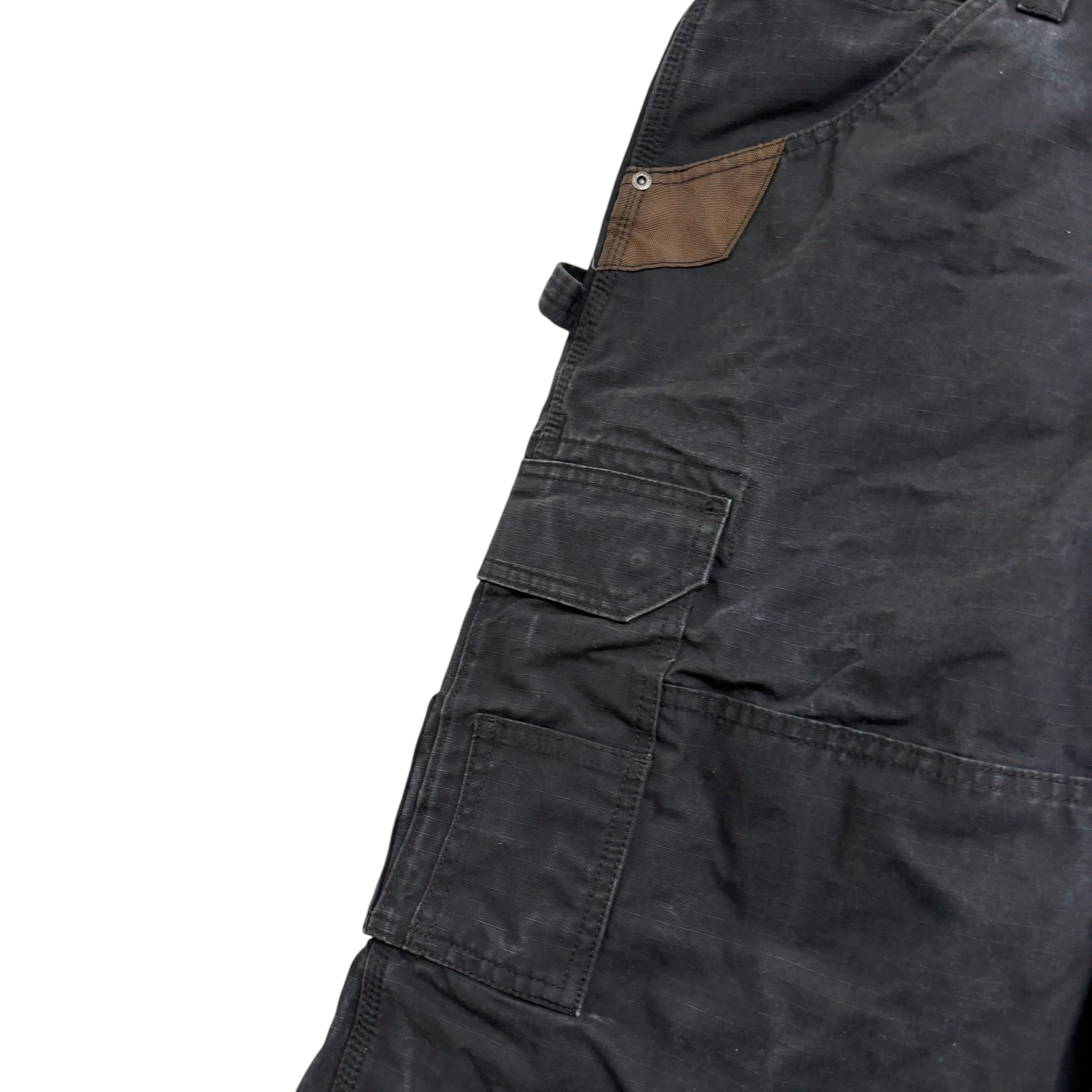 Wrangler Carpenter Pants W42 L32 Mens Black Relaxed Straight Fit Cargo Trousers