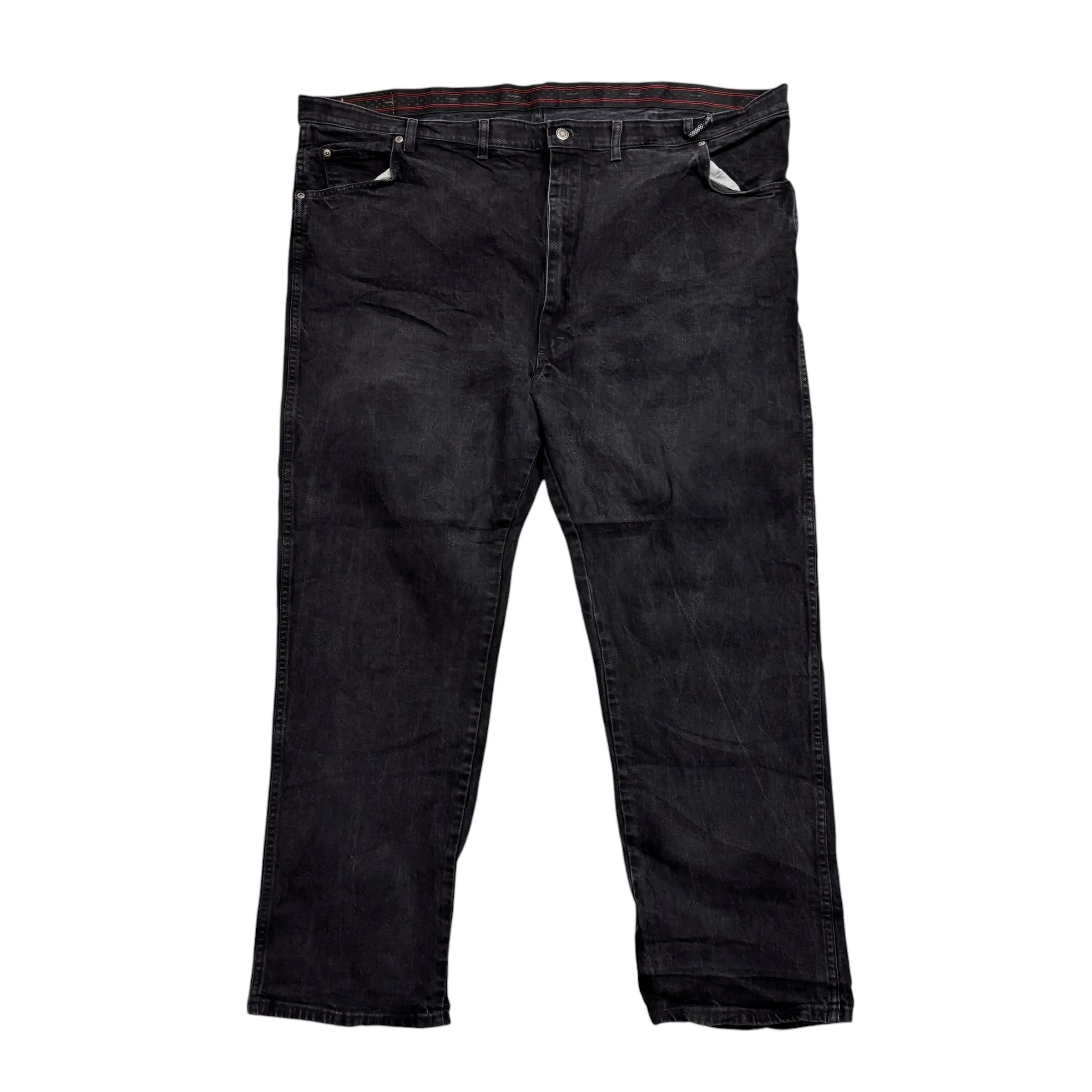 Wrangler Jeans W50 L30 Mens Black Regular Straight Fit Stretch Denim