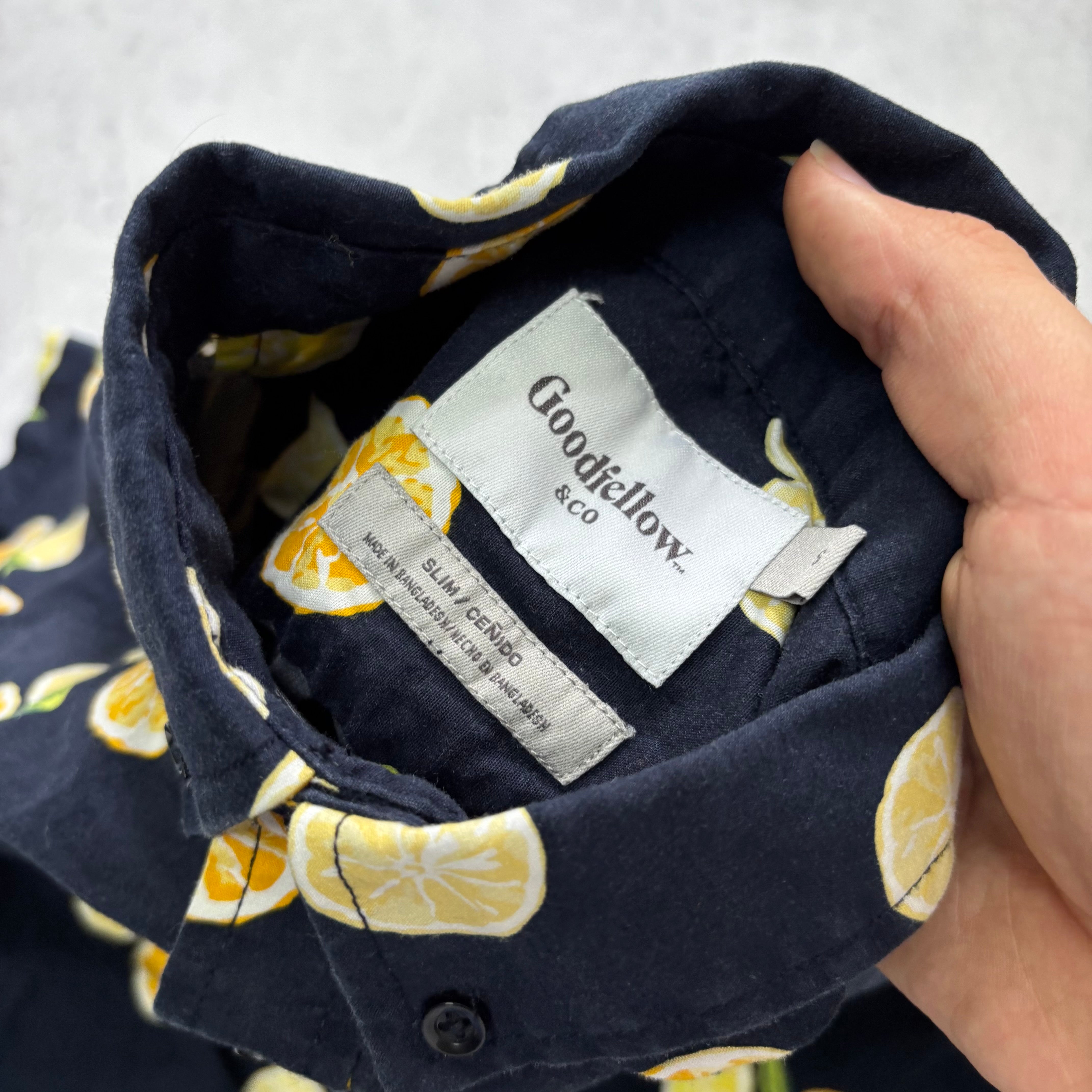 Hawaiian Shirt Mens Small Navy Floral Aloha Short Sleeve Cotton Slim Fit (E)