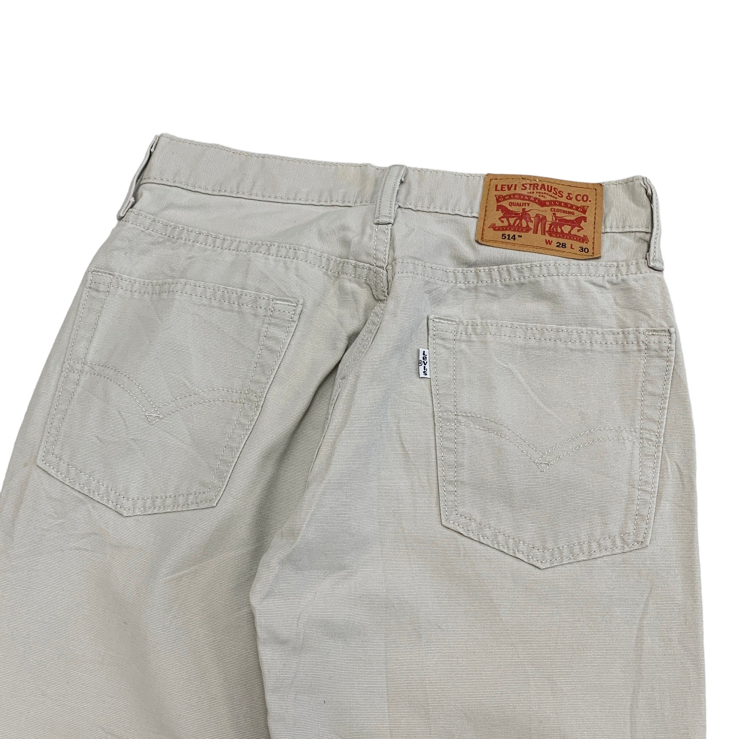 Levis 514 Trousers W28 L30 Mens Cream Regular Straight Fit Pants