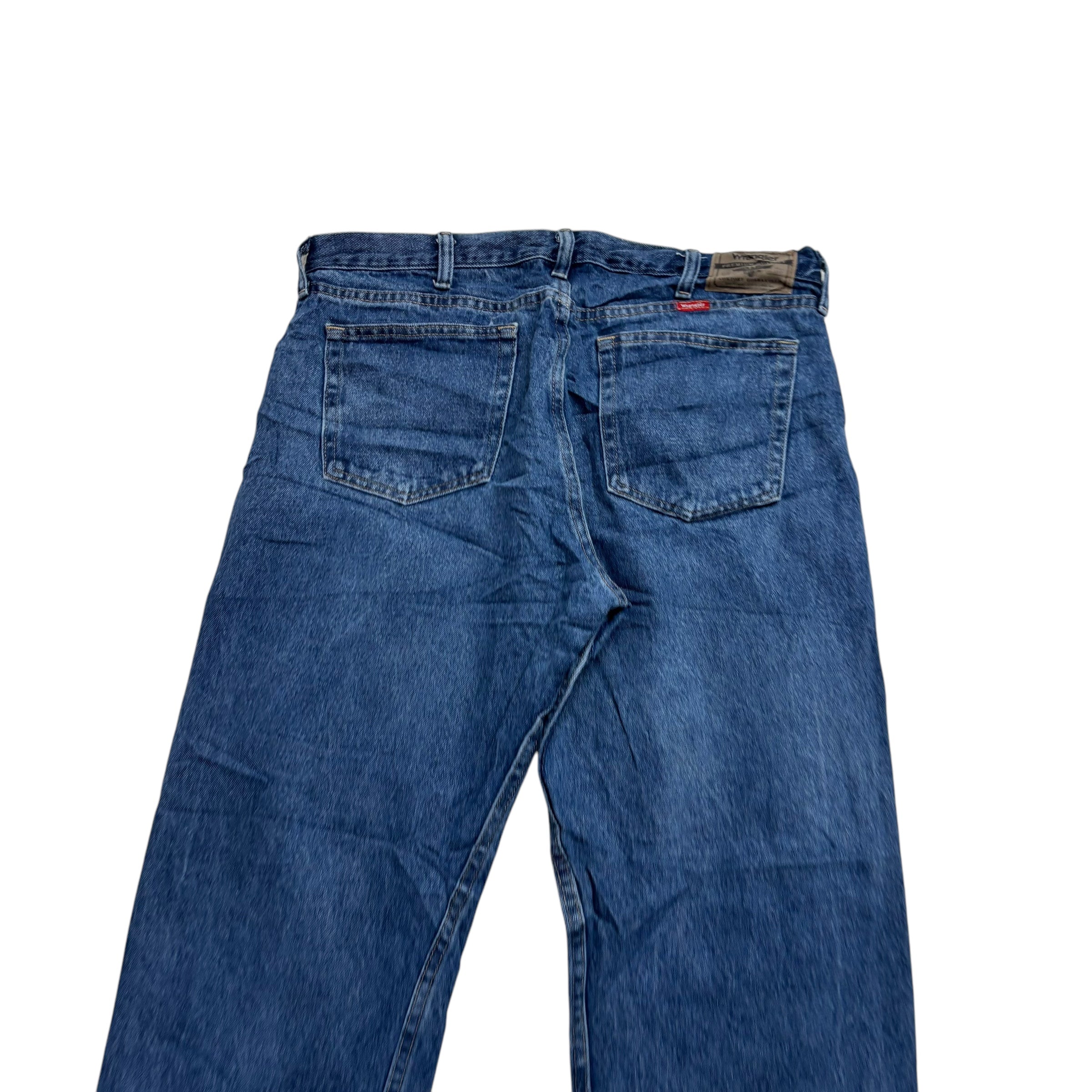 Wrangler Jeans W36 L30 Mens Mid Blue Relaxed Straight Fit Baggy Denim (E)
