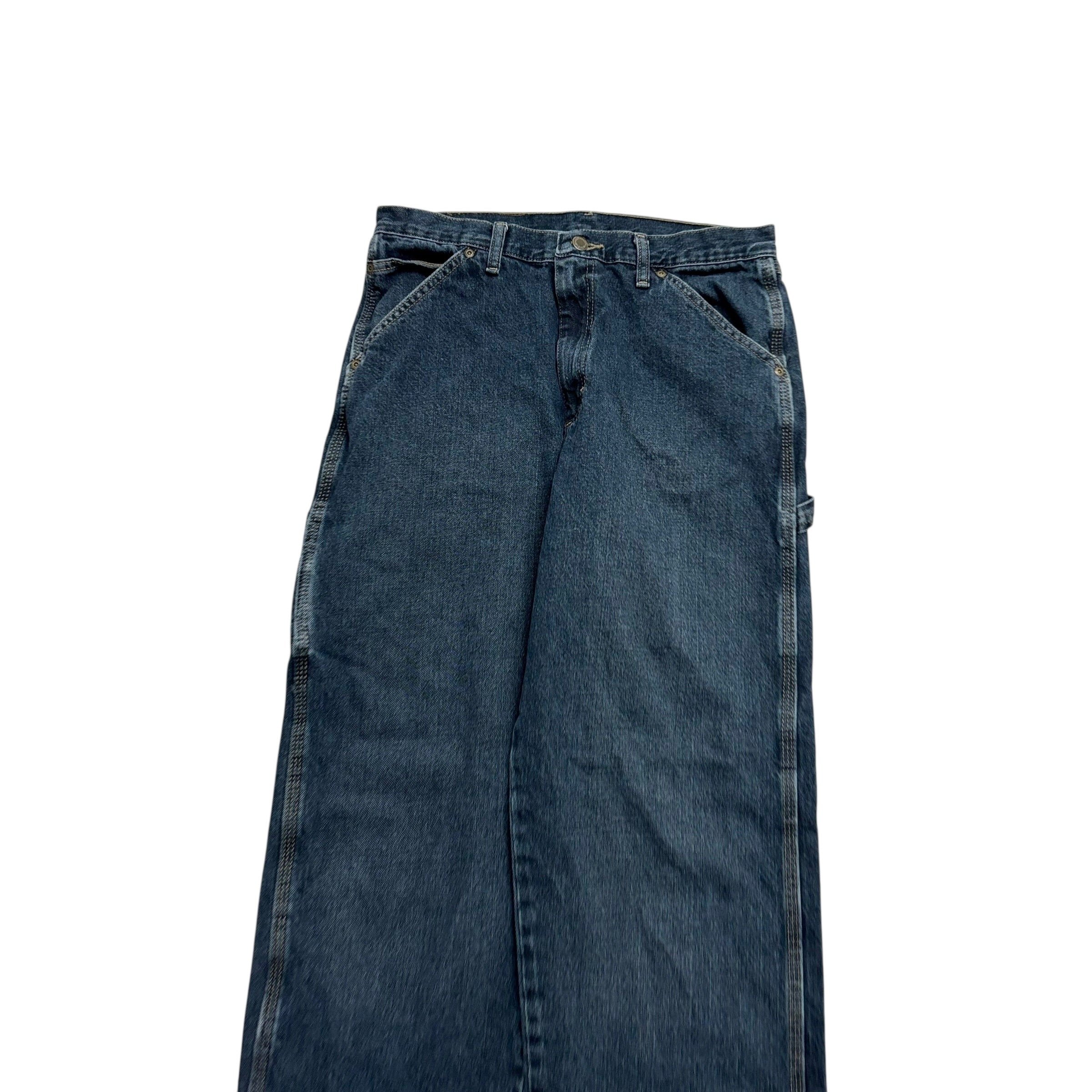 Wrangler Carpenter Jeans W32 L32 Mens Dark Blue Relaxed Straight Fit Vintage (E)