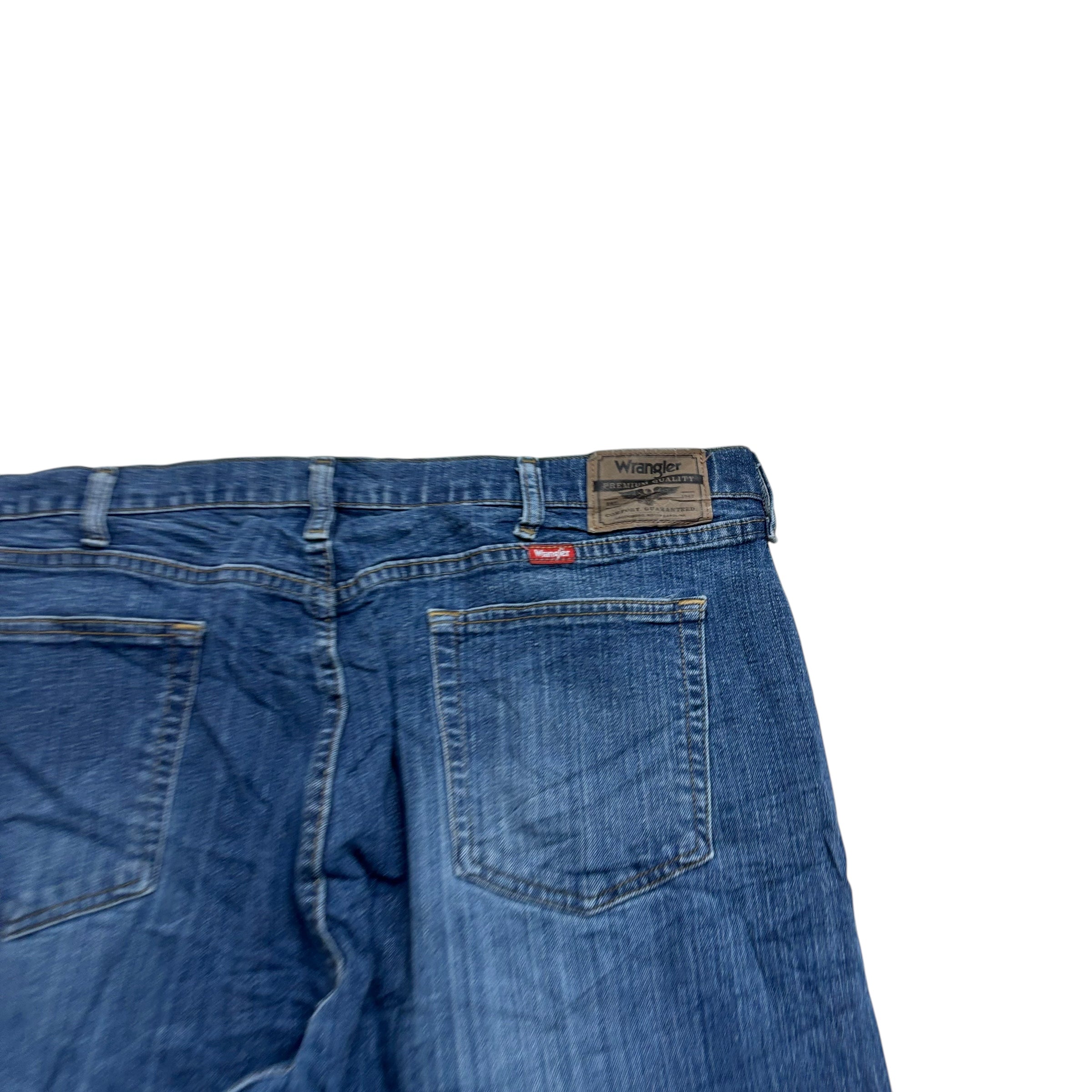 Wrangler Jeans W40 L30 Mens Mid Blue Relaxed Straight Fit Stretch Denim (E)