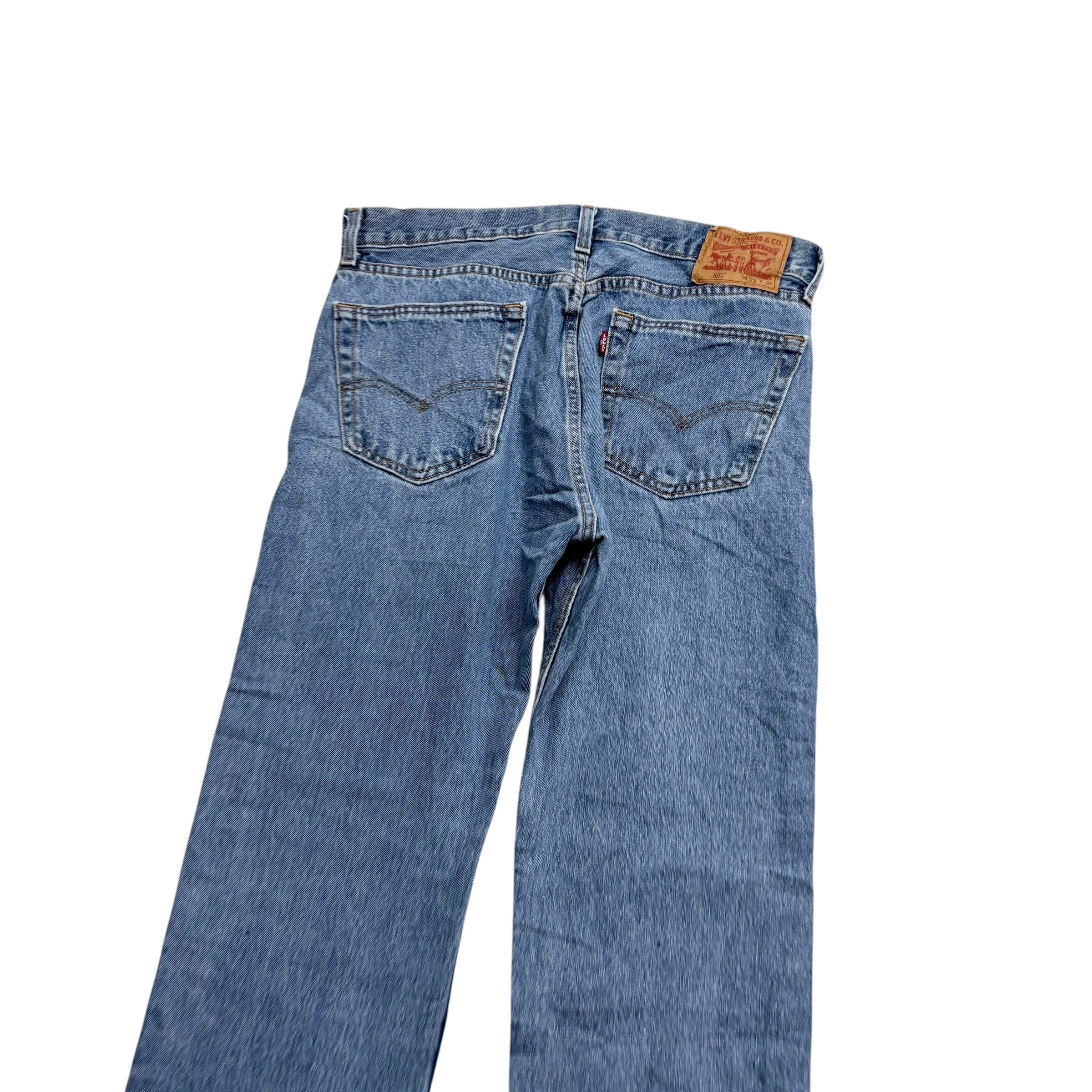 Levis 505 Jeans W33 L30 Mens Light Blue Regular Straight Fit Denim