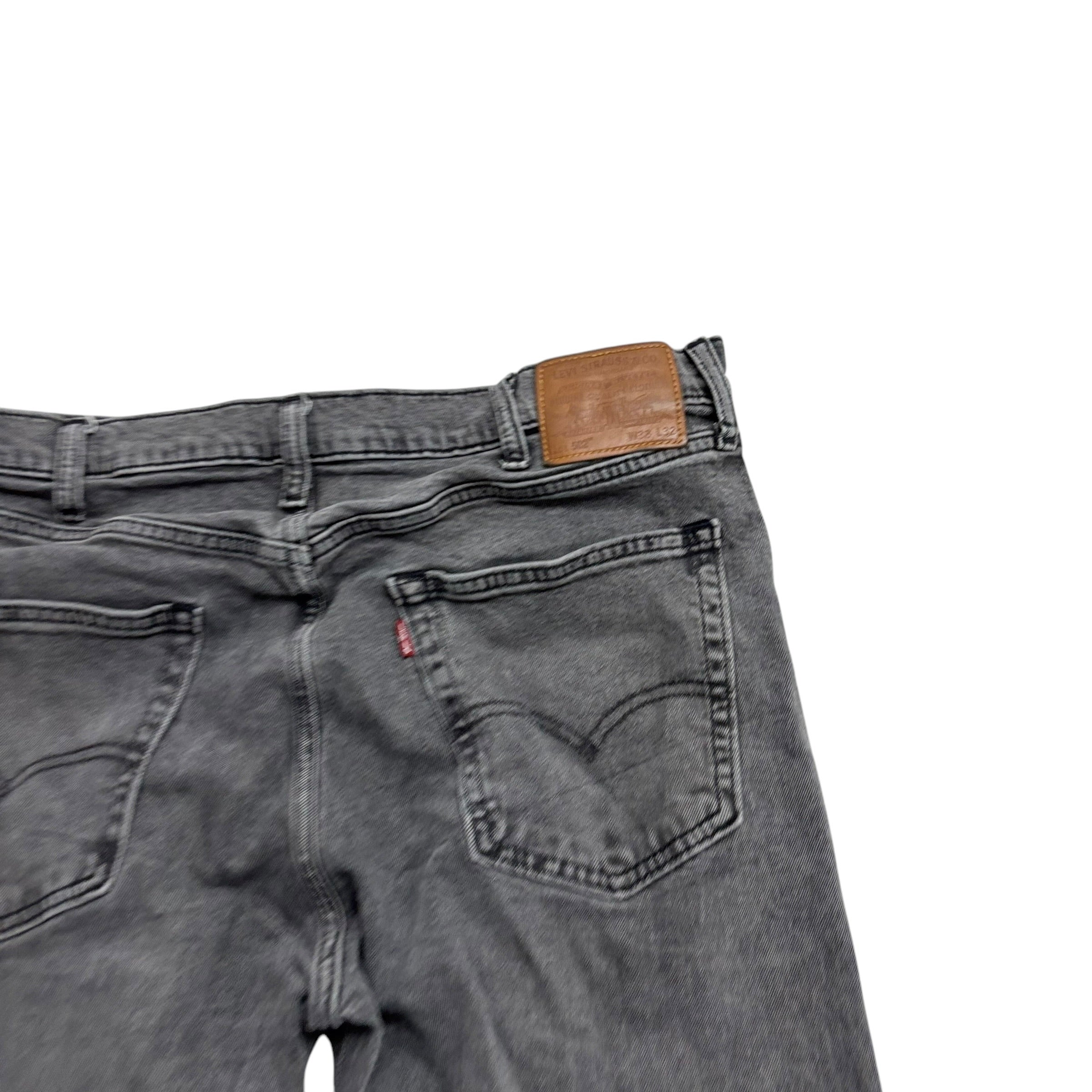 Levis 502 Jeans W38 L32 Mens Grey Regular Taper Fit Stretch Premium Denim