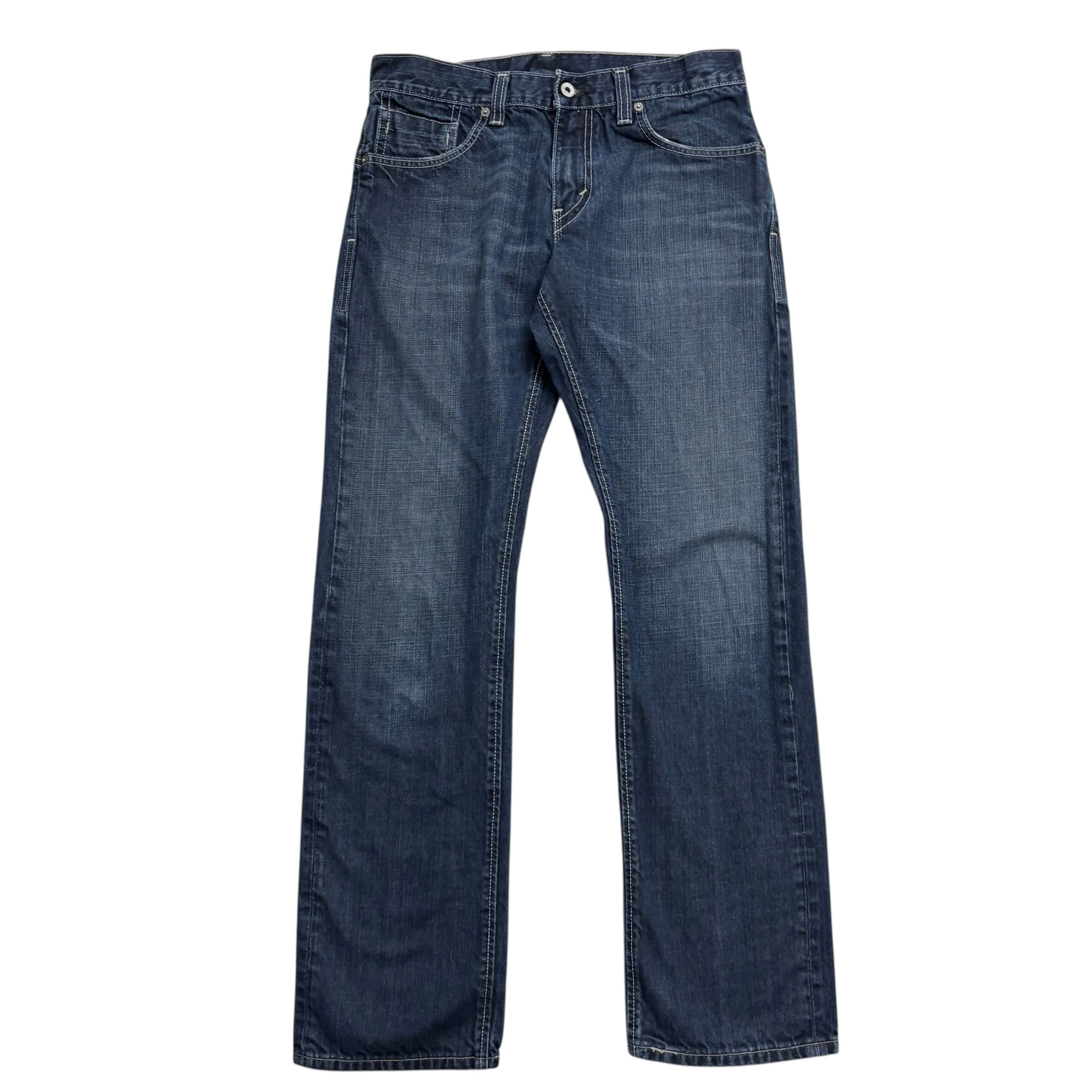 Levis 514 Jeans W32 L32 Mens Dark Blue Regular Straight Fit Vintage Denim (E)