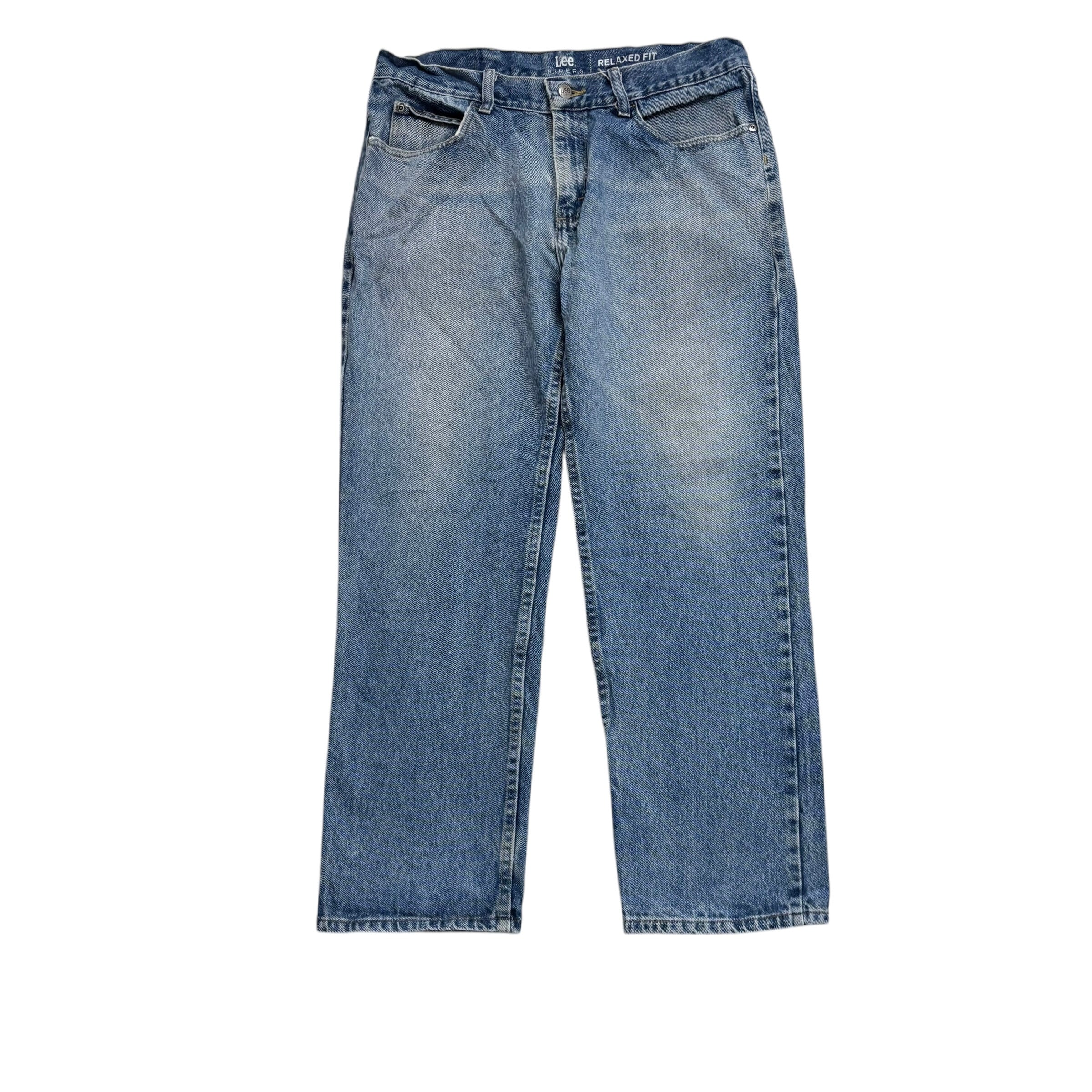 Lee Jeans W34 L29 Mens Light Blue Relaxed Straight Fit Denim