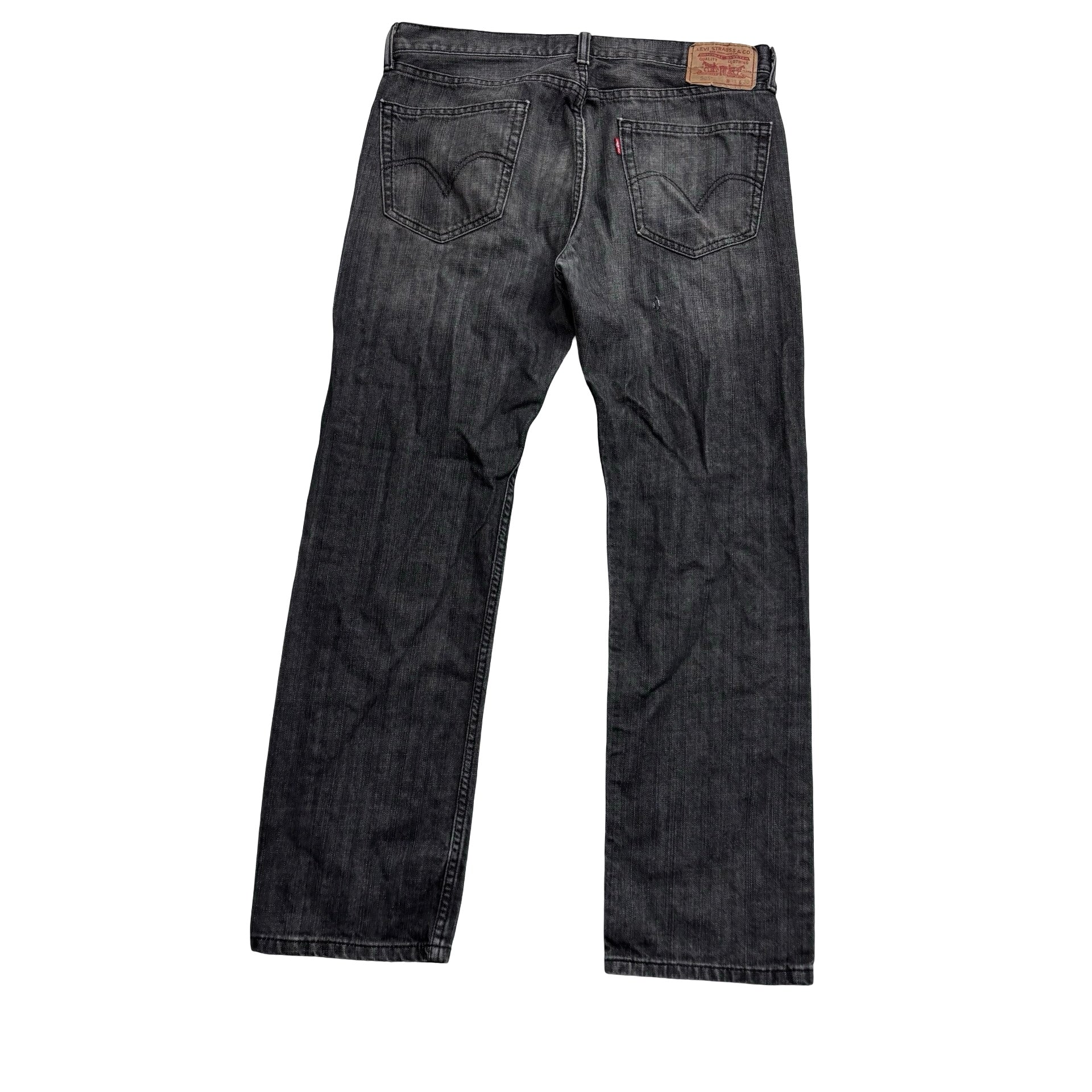 Levis 505 Jeans W33 L30 Mens Black Regular Straight Fit Vintage Denim