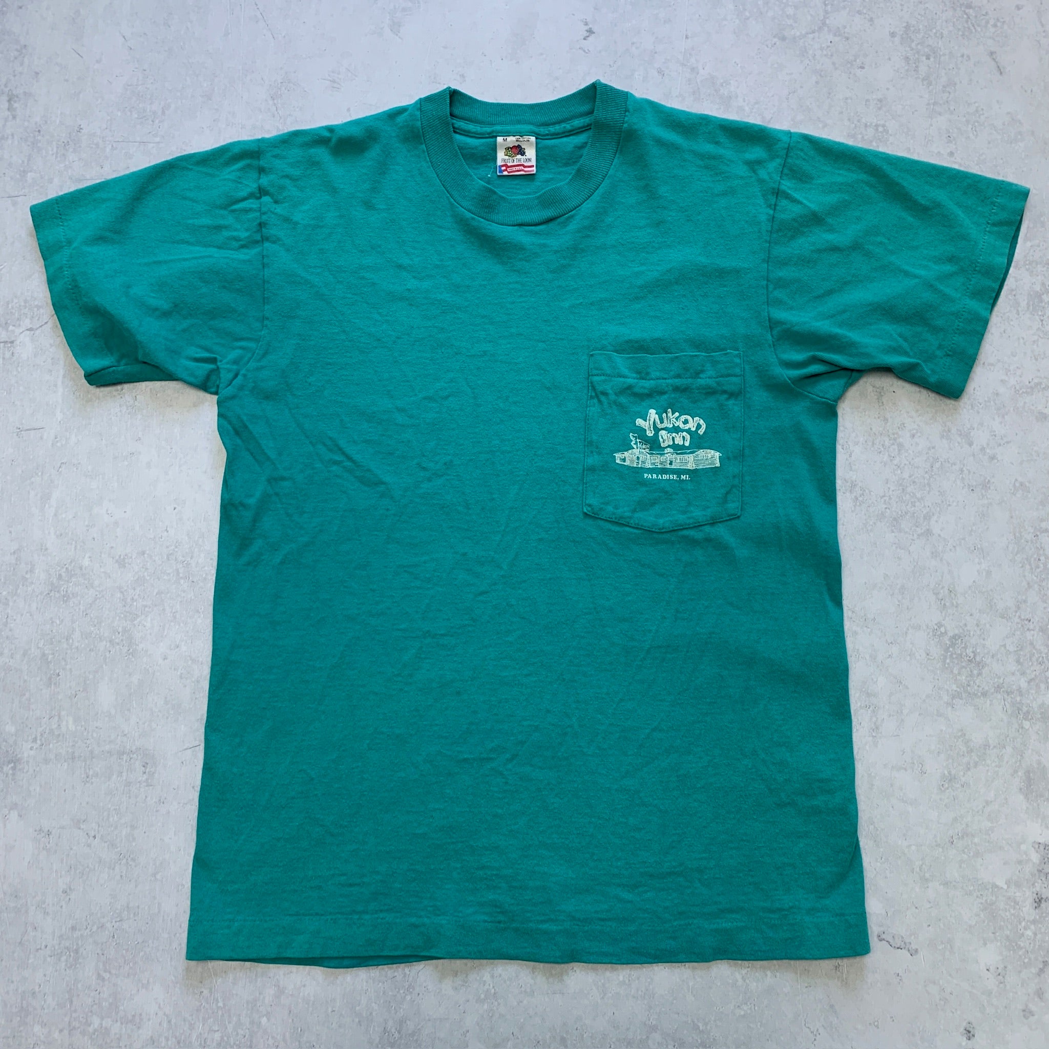 Vintage T Shirt Mens Small Teal Green Single Stitch Graphic Print USA Tourist