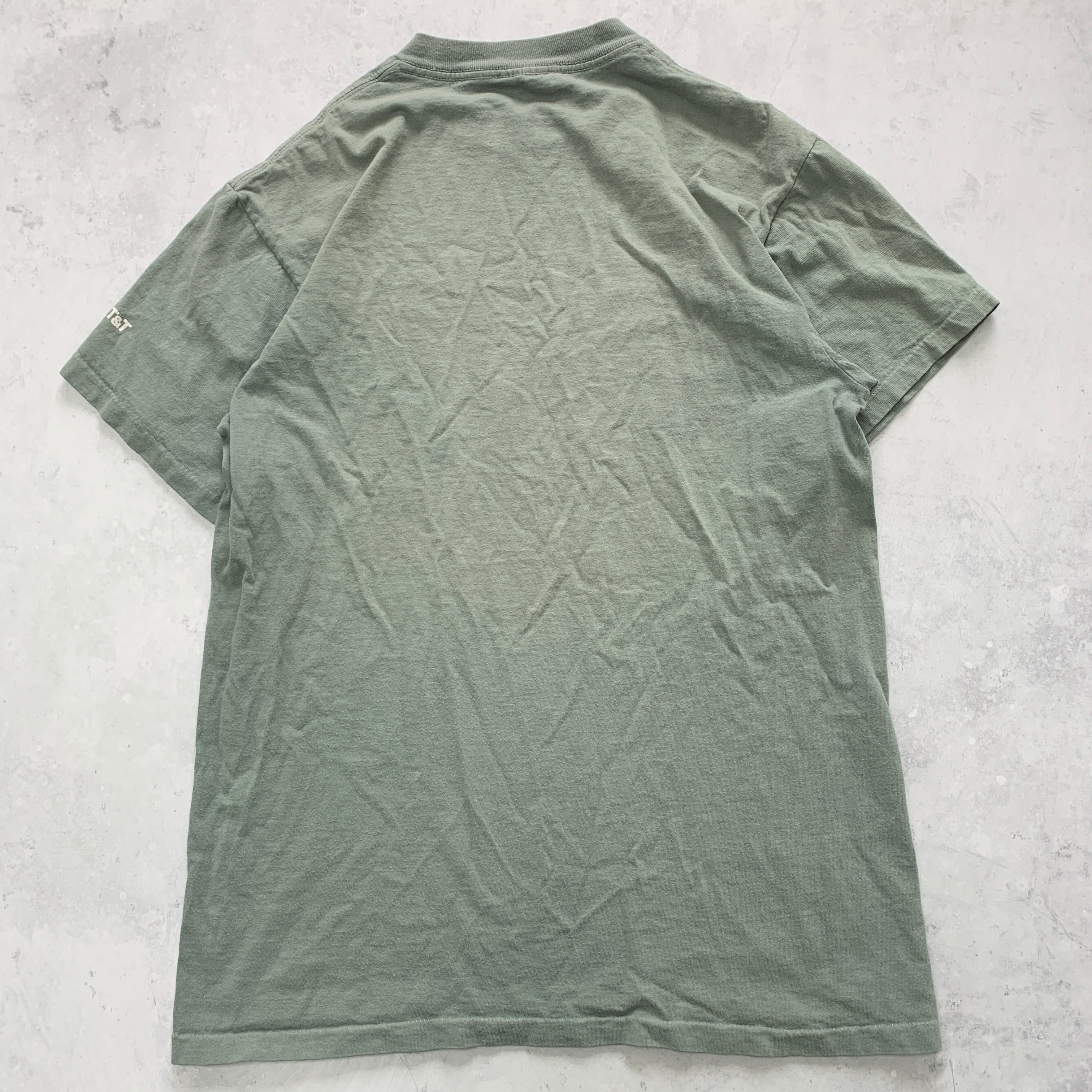 Vintage T Shirt Mens Medium Green Single Stitch Graphic Print 90s USA