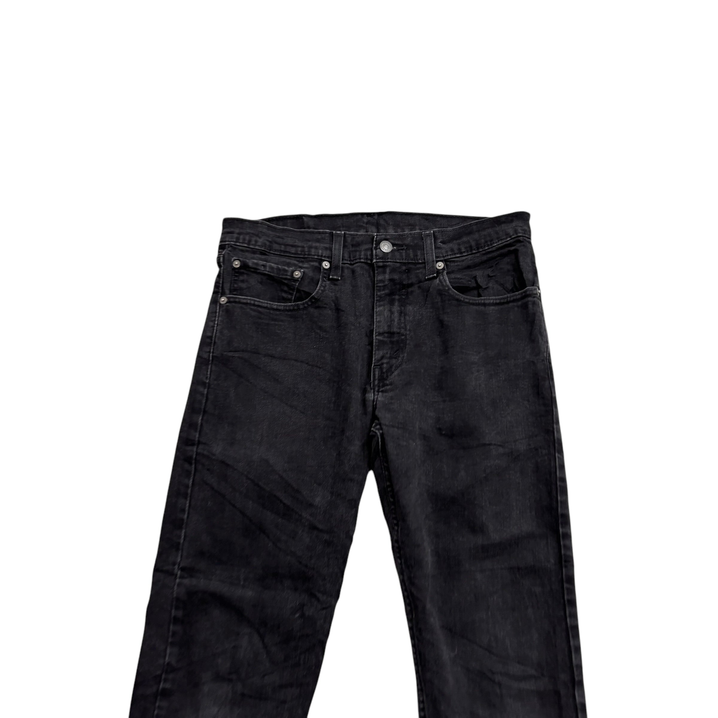 Levis 502 Jeans W32 L25 Mens Black Regular Tapered Fit Stretch Denim (F)