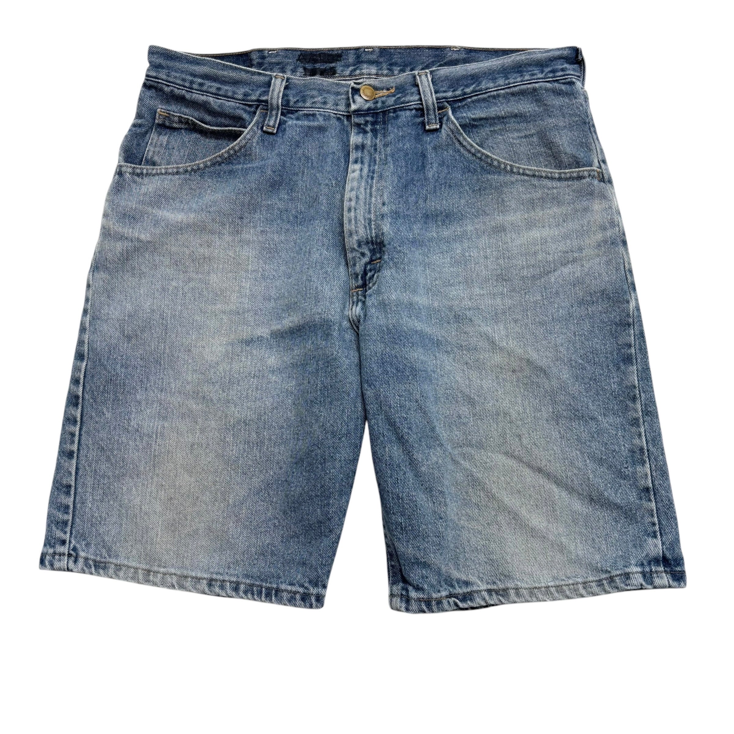 Wrangler Baggy Jorts W34 Mens Denim Shorts Mid Blue Relaxed Fit (F)