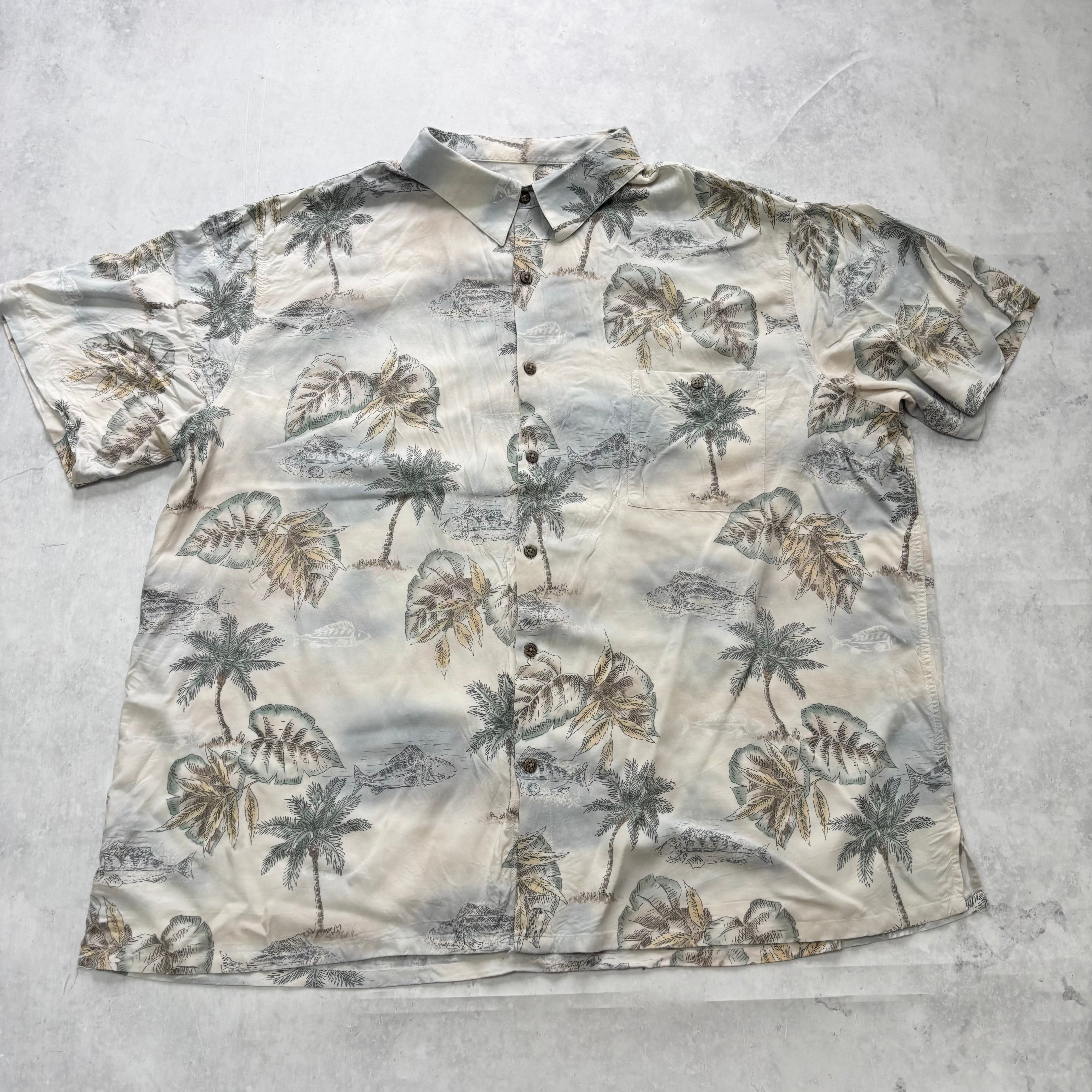 Vintage Hawaiian Shirt Mens XXL Floral Aloha Short Sleeve Rayon (E)