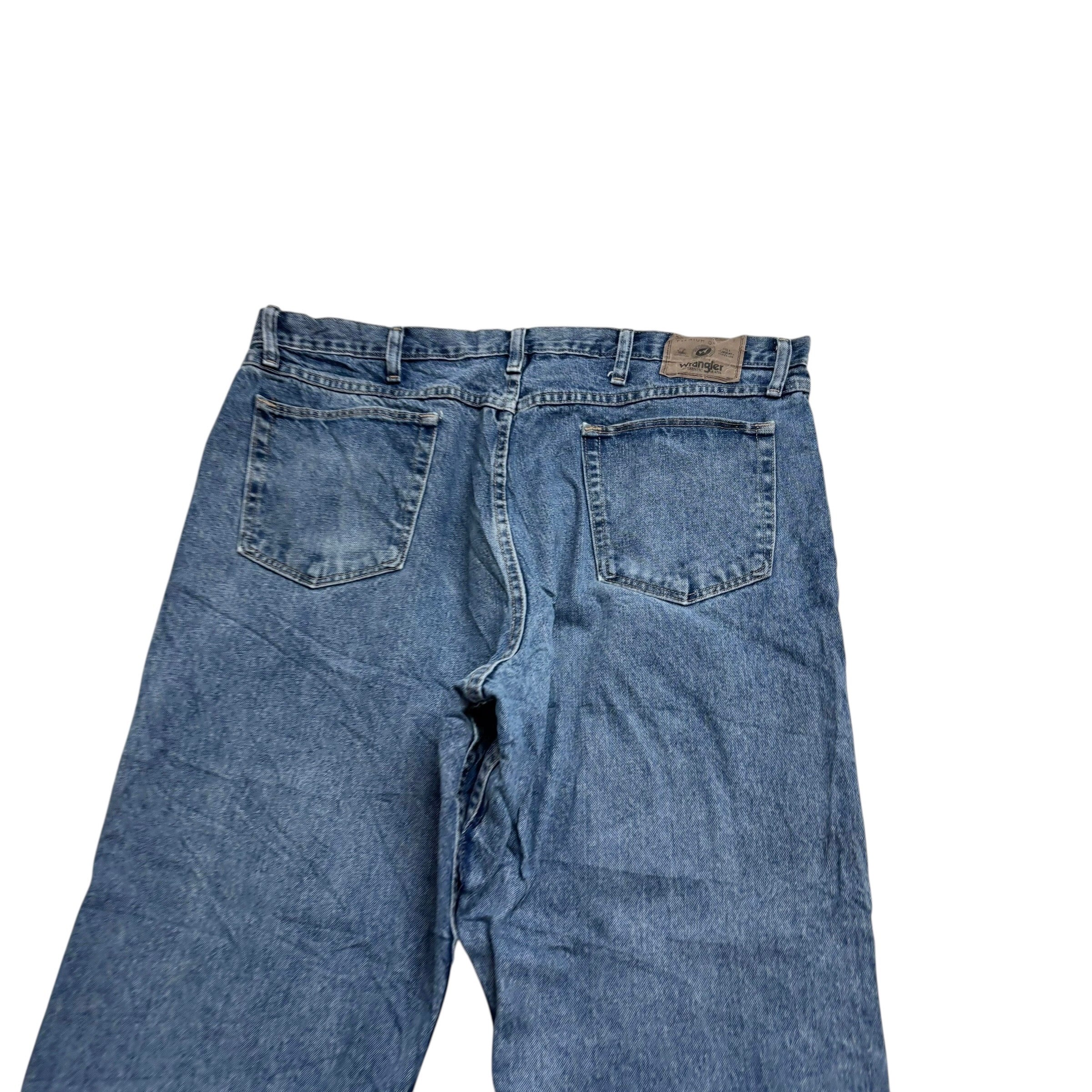 Wrangler Jeans W40 L30 Mens Mid Blue Relaxed Straight Fit Baggy Denim