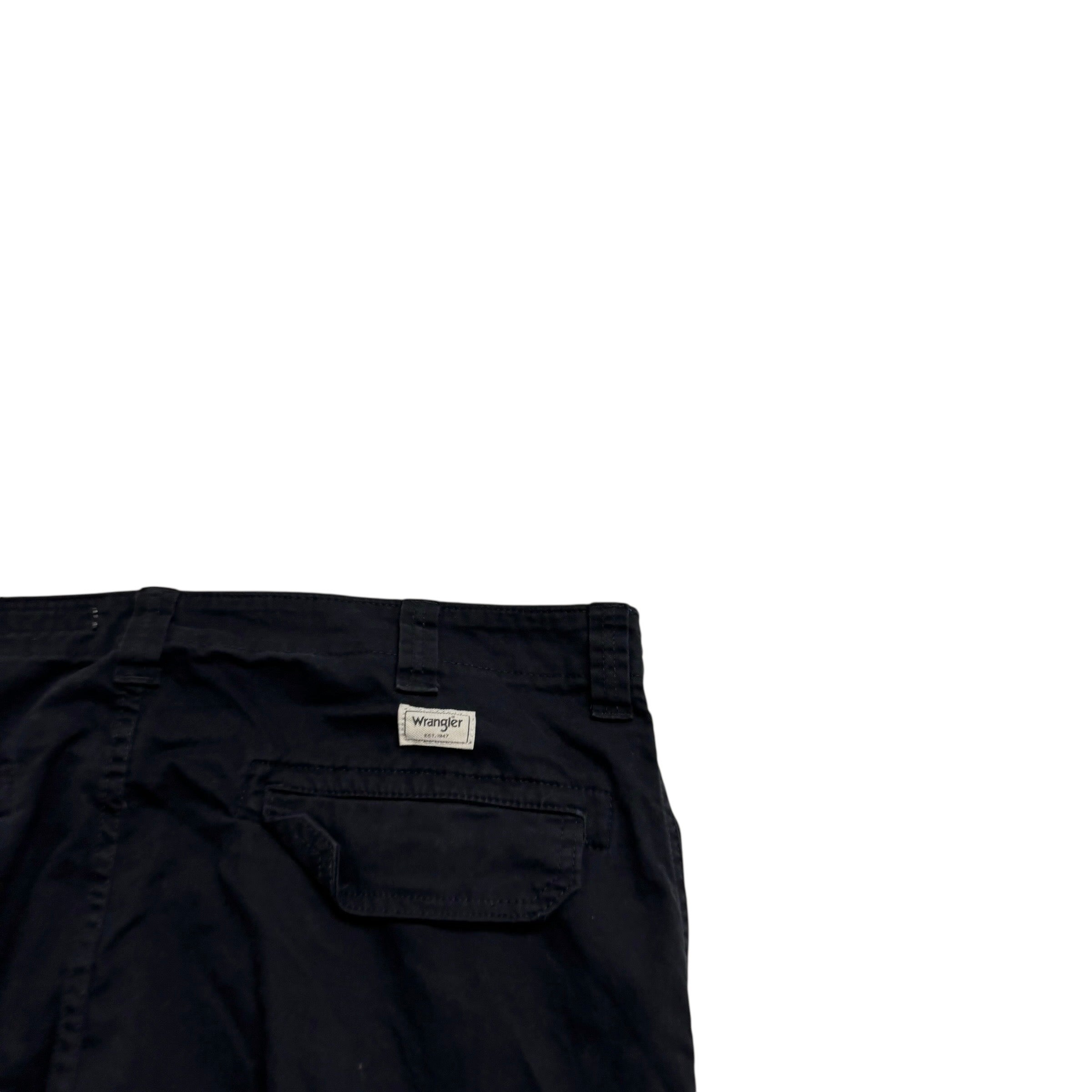 Wrangler Cargo Pants W42 L29 Mens Black Regular Tapered Fit Stretch (E)