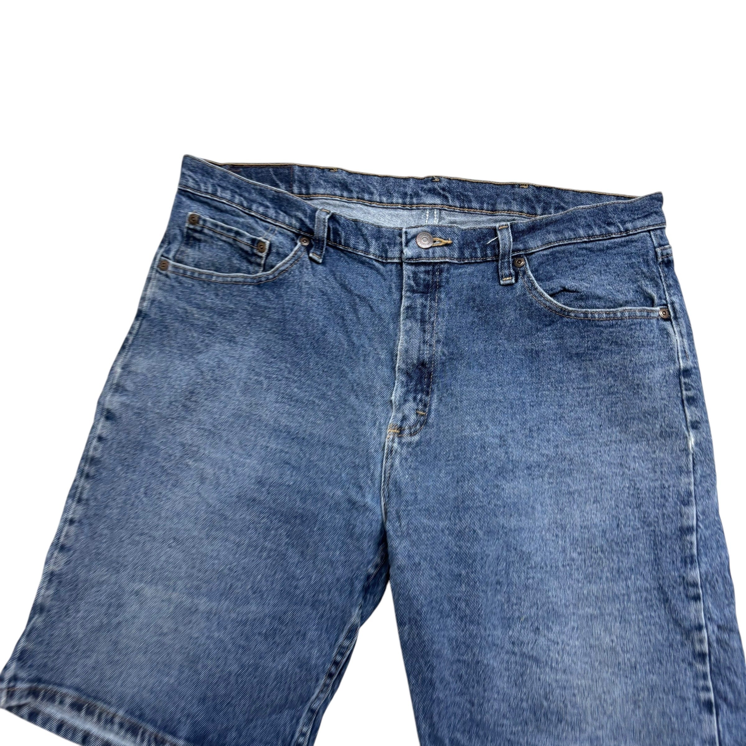 Wrangler Baggy Jorts W36 Mens Denim Shorts Mid Blue Relaxed Fit Stretch (E)
