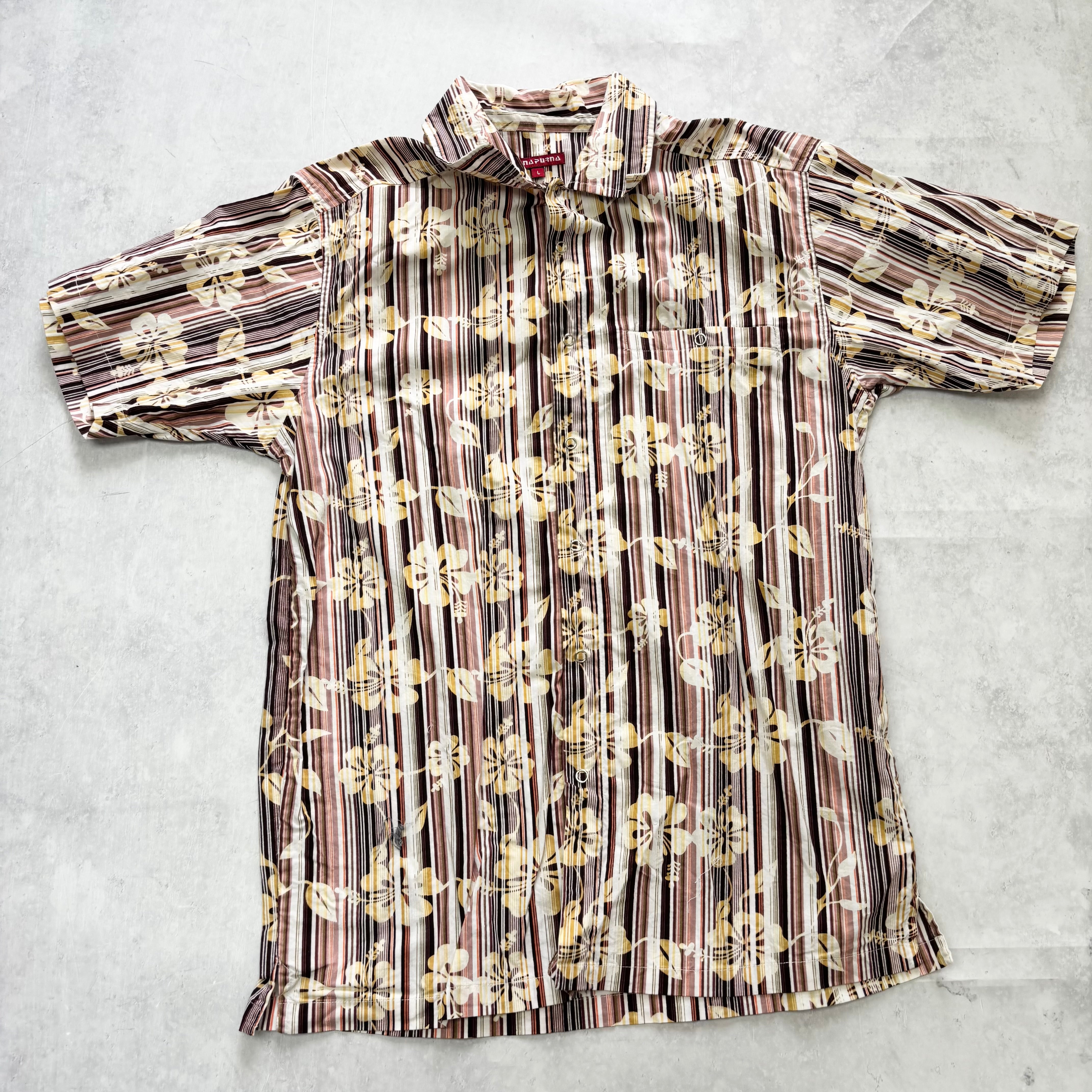 Hawaiian Shirt Mens Medium Pink Floral Aloha Short Sleeve (E)