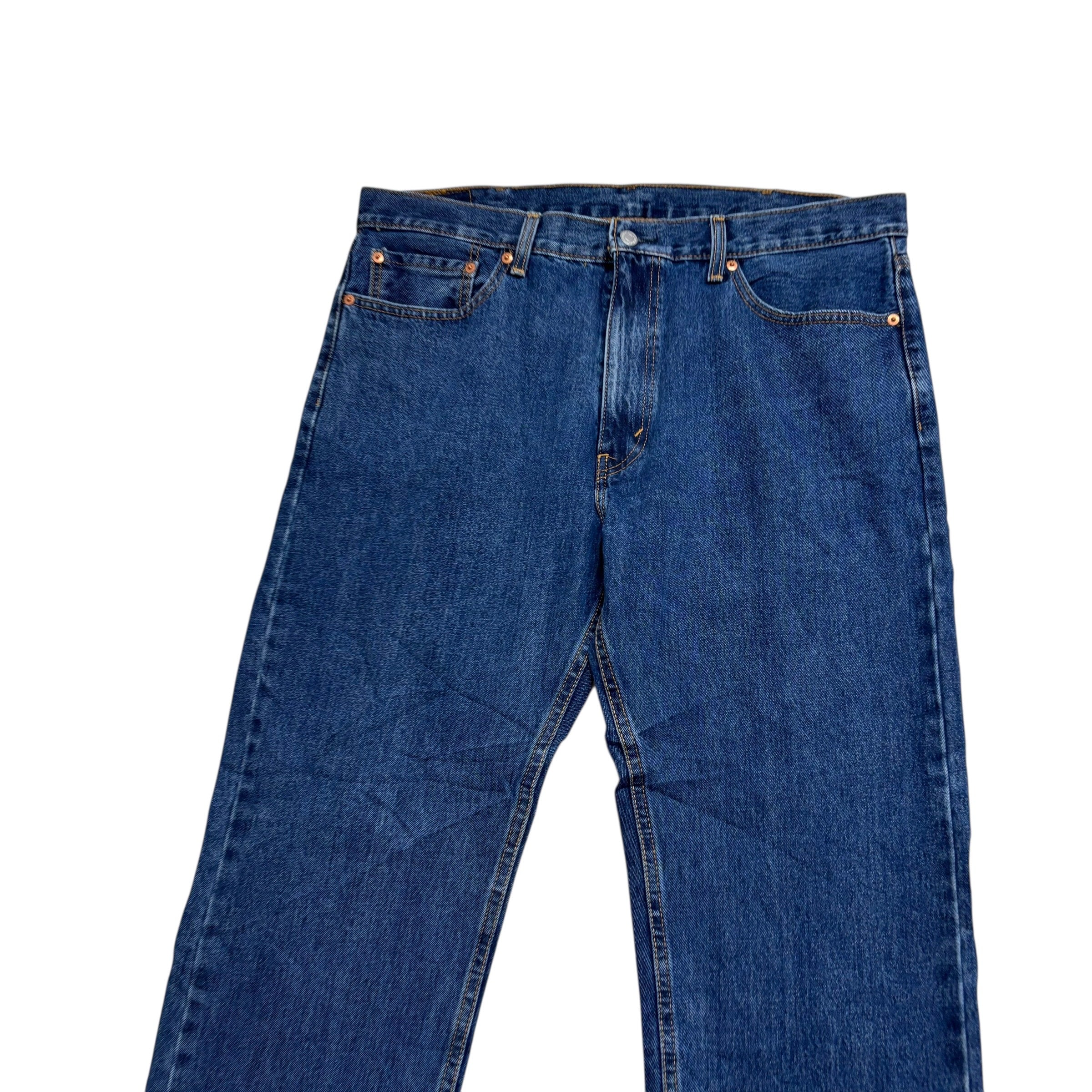 Levis 505 Jeans W38 L30 Mens Mid Blue Regular Straight Fit Denim (E)