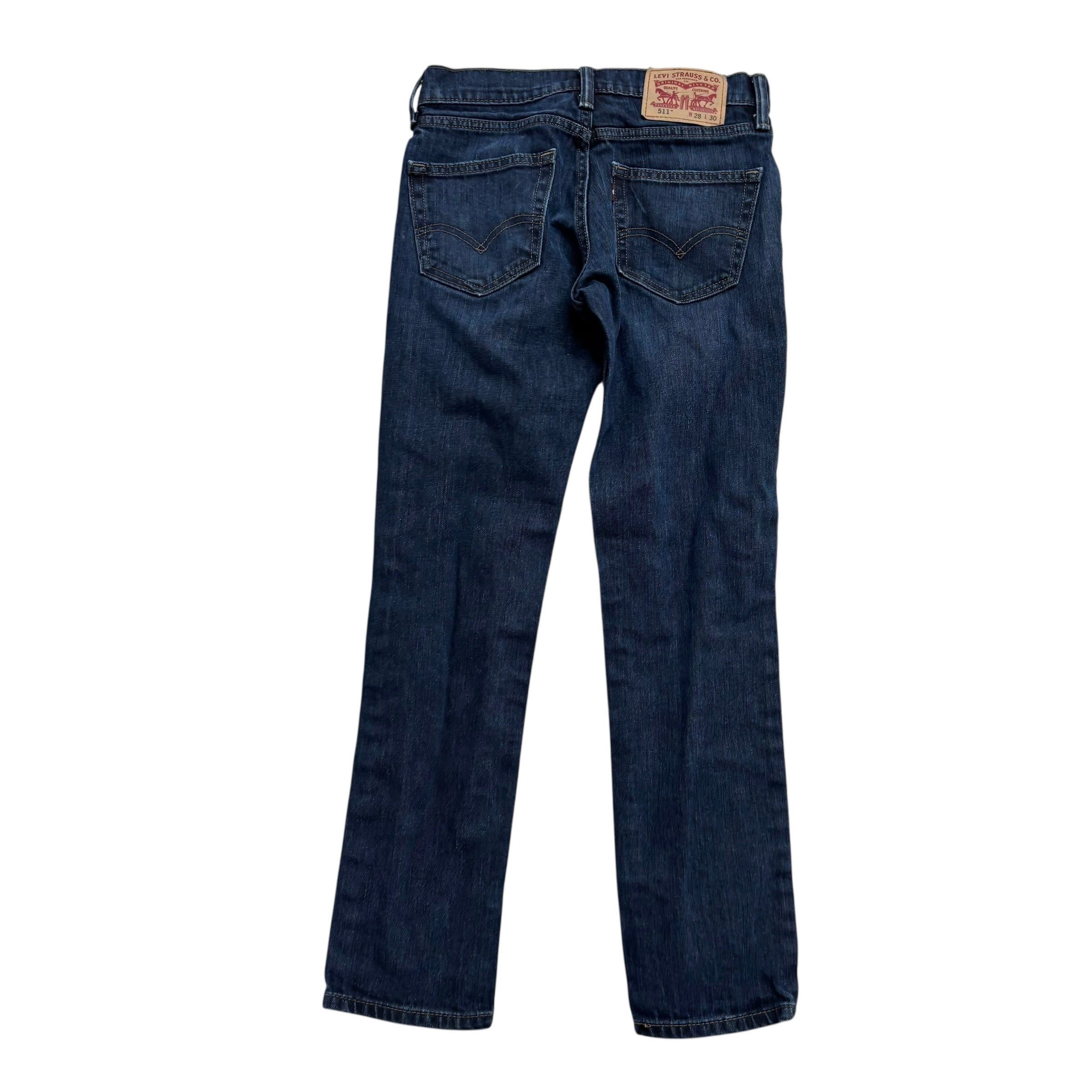 Levis 511 Jeans W28 L29 Mens Dark Blue Slim Fit Stretch Denim (E)