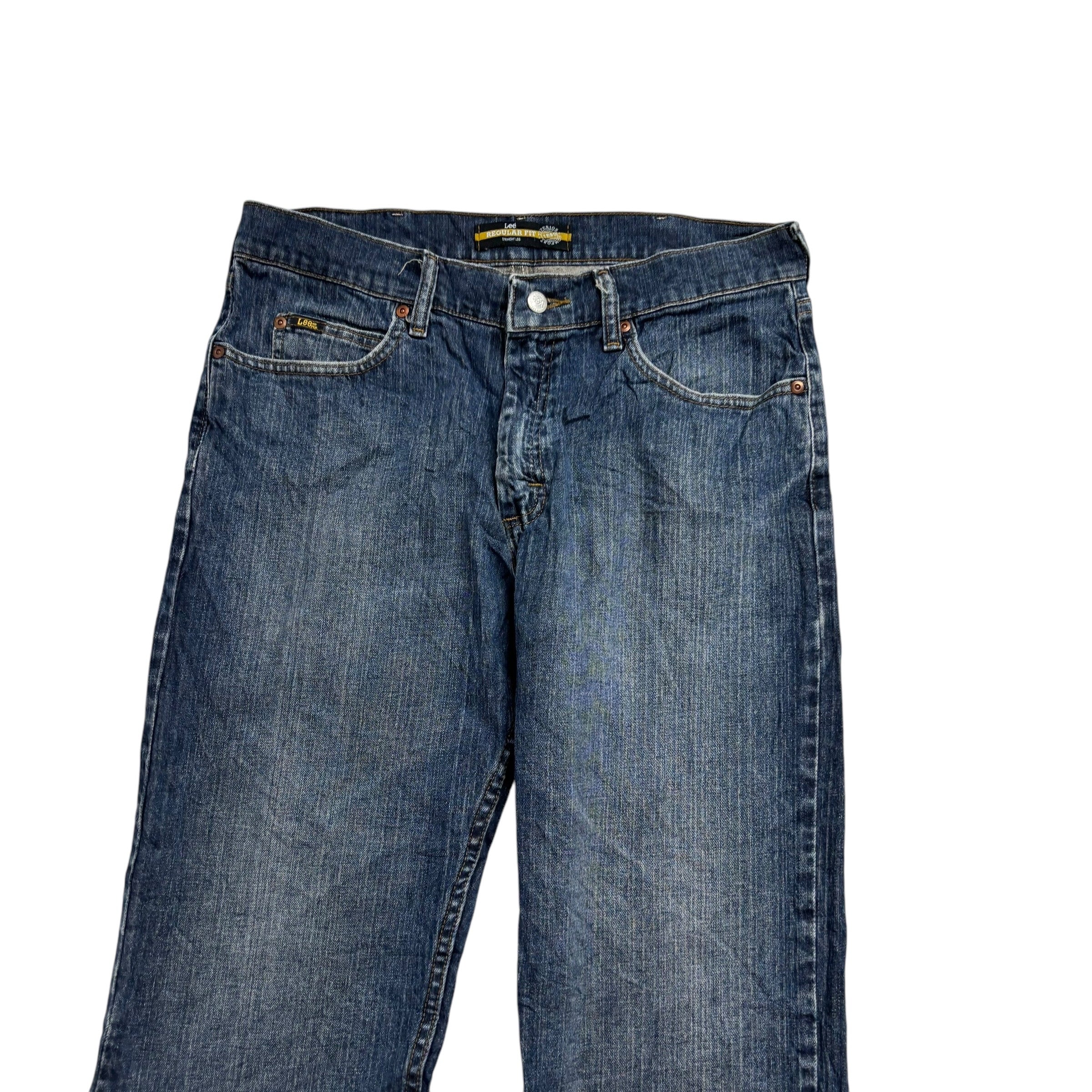 Lee Jeans W34 L30 Mens Mid Blue Regular Straight Fit Denim (E)