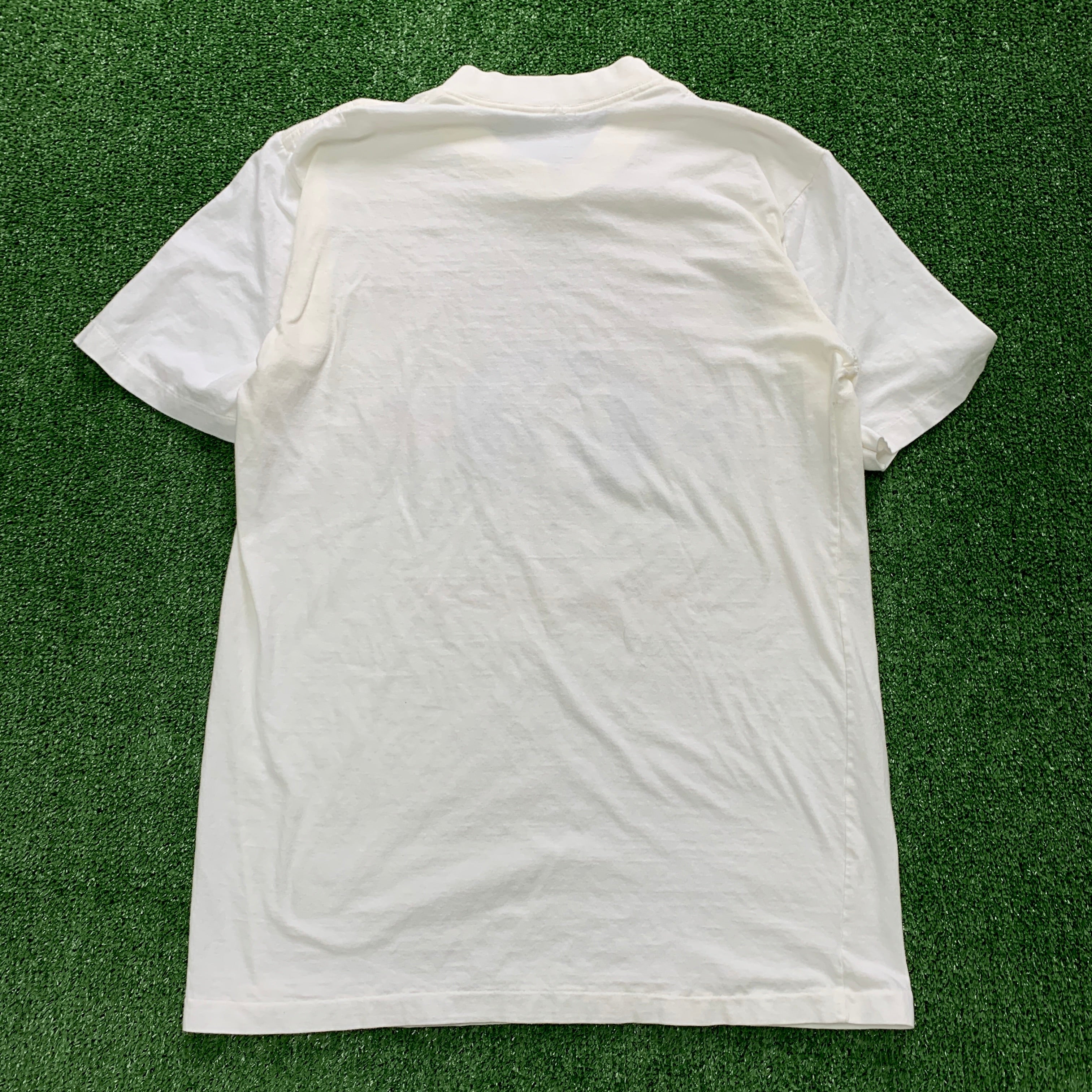 Vintage T Shirt Mens Large White Single Stitch Graphic Print 90s USA