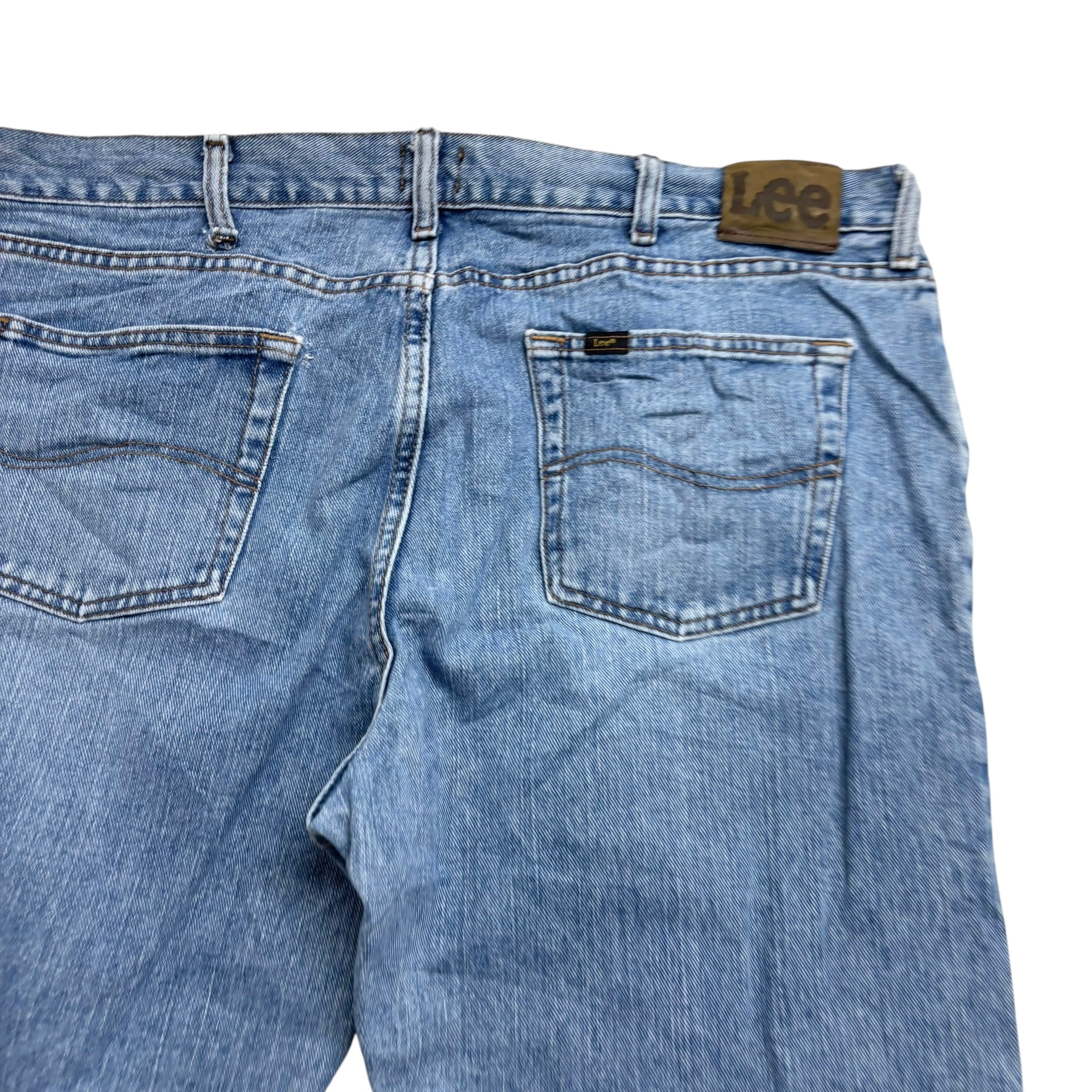 Lee Jeans W40 L32 Mens Regular Straight Fit Mid Blue Denim