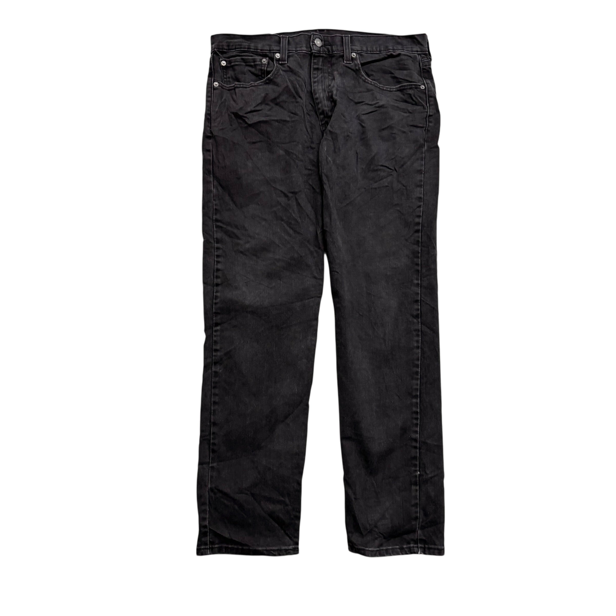 Levis 502 Jeans W34 L30 Mens Black Regular Tapered Fit Stretch Denim (E)