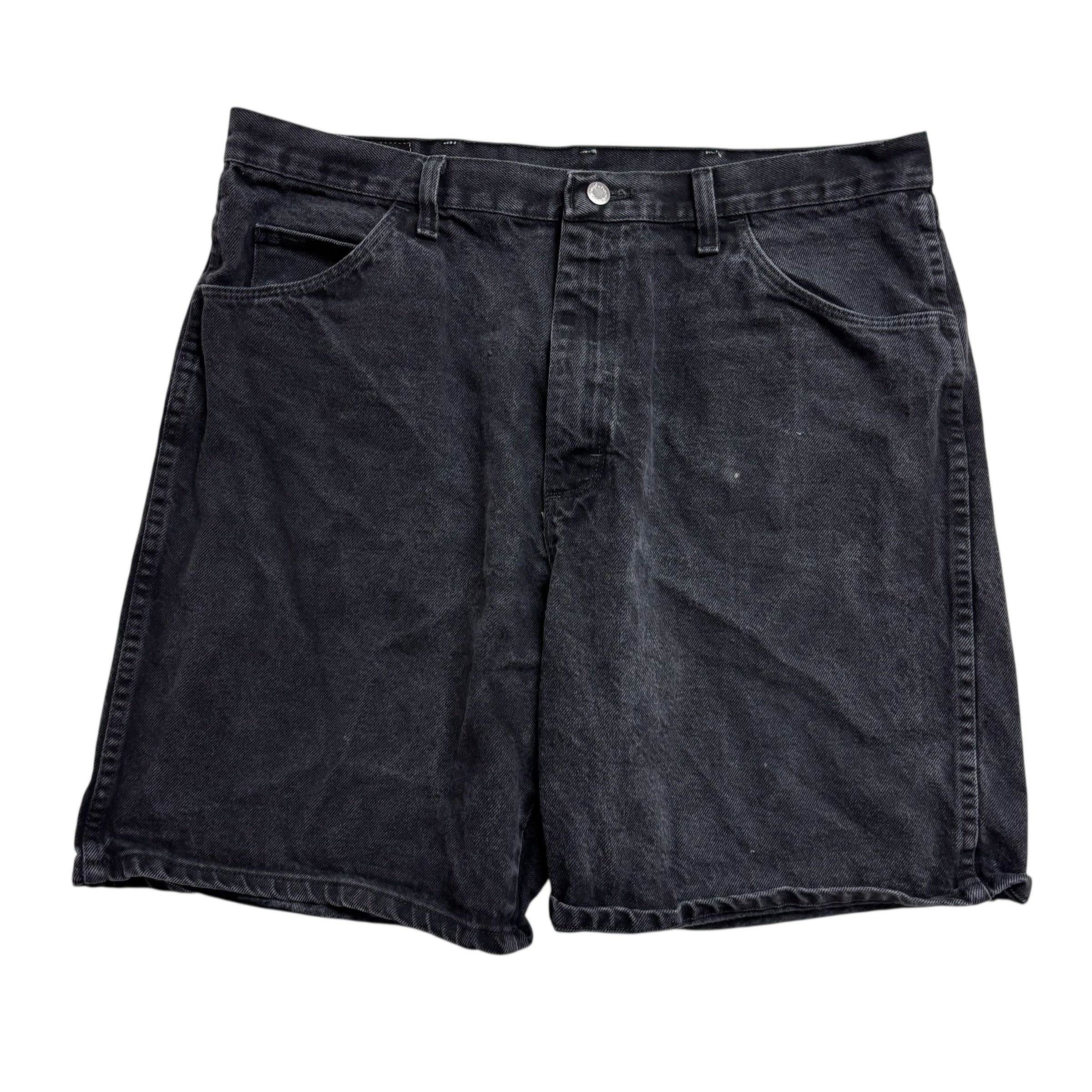 Vintage Wrangler Baggy Jorts W38 Mens Denim Shorts Black Relaxed Fit