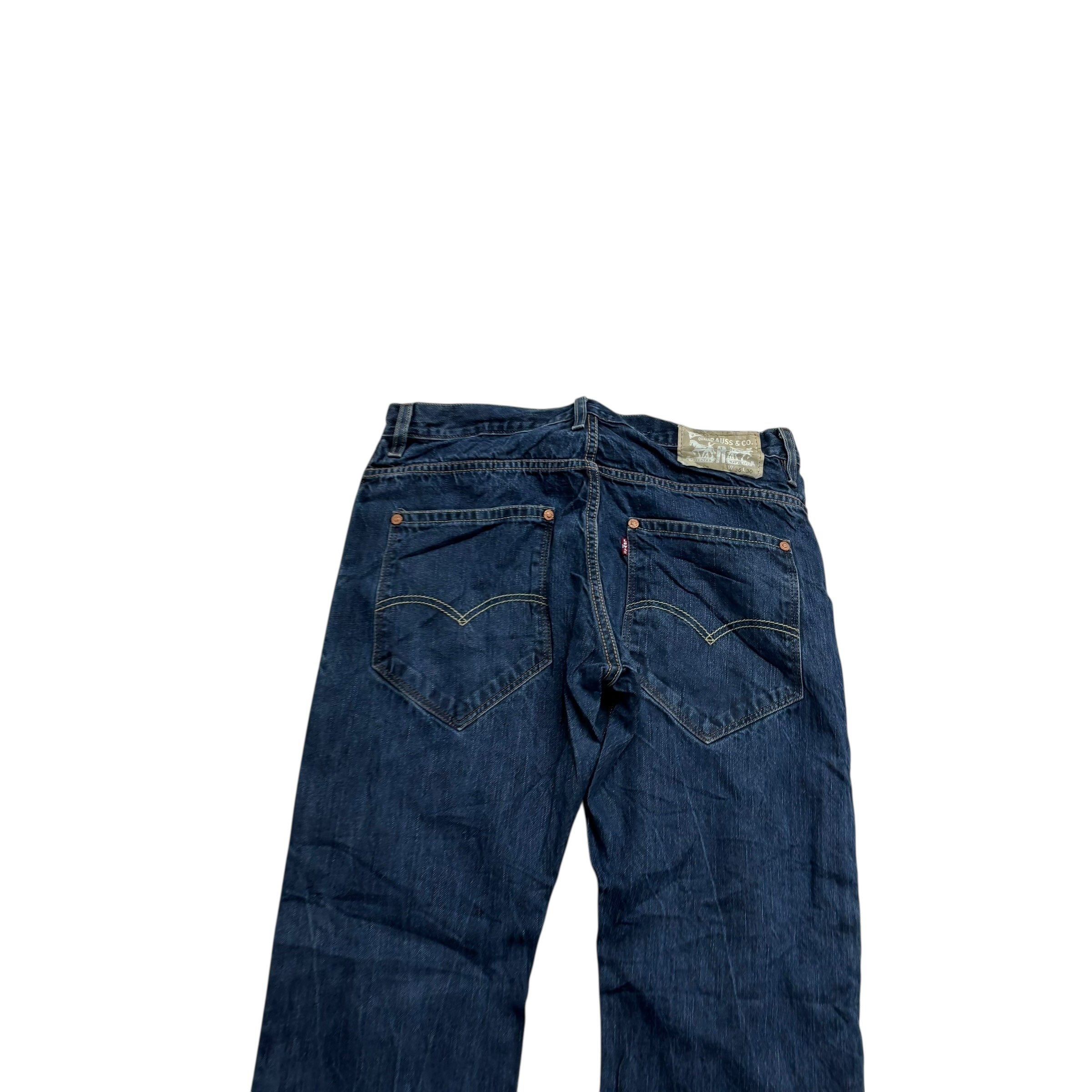 Levis 514 Jeans W36 L30 Mens Dark Blue Regular Straight Fit Denim (E)