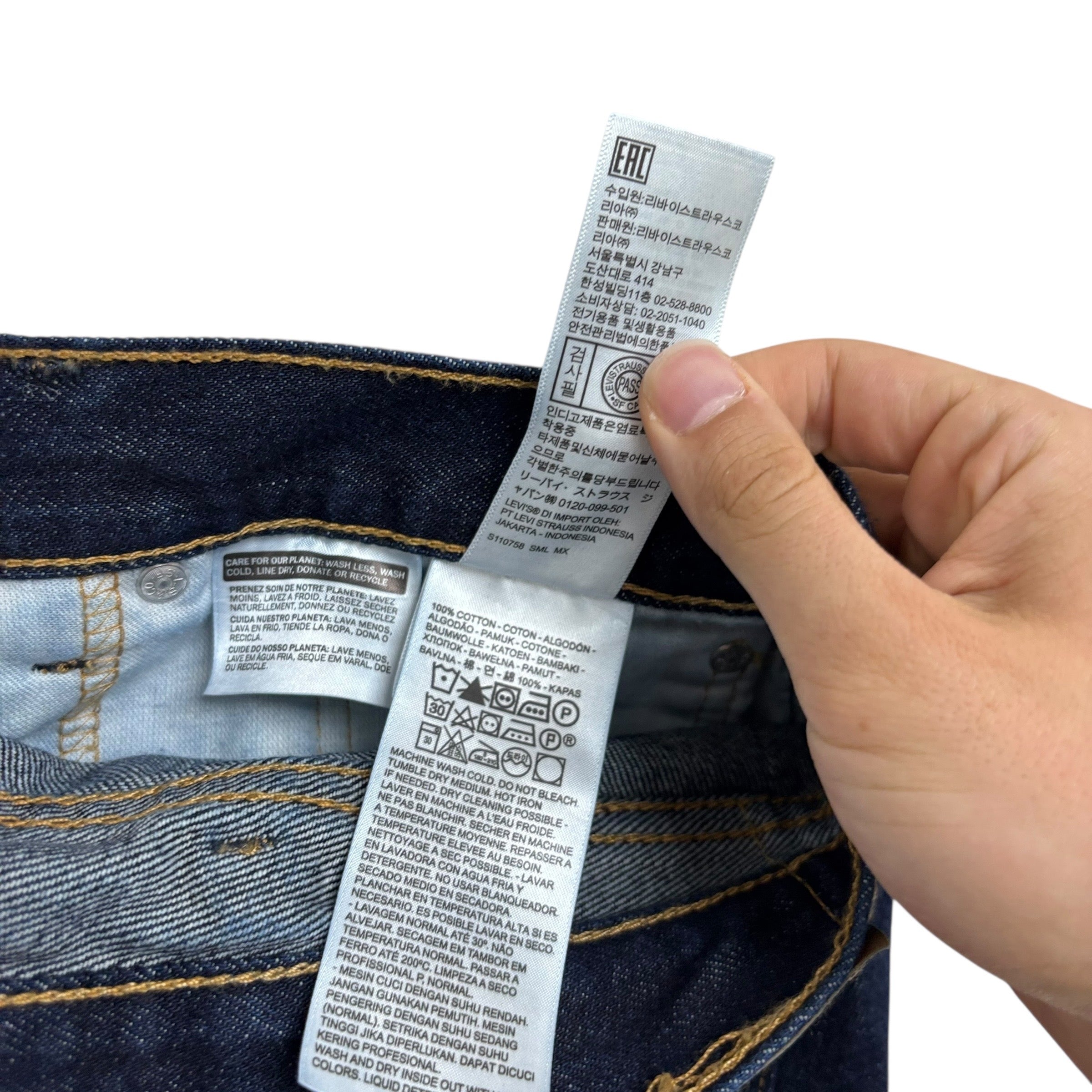 Levis 505 Jeans W42 L30 Mens Dark Blue Regular Straight Fit Denim (E)