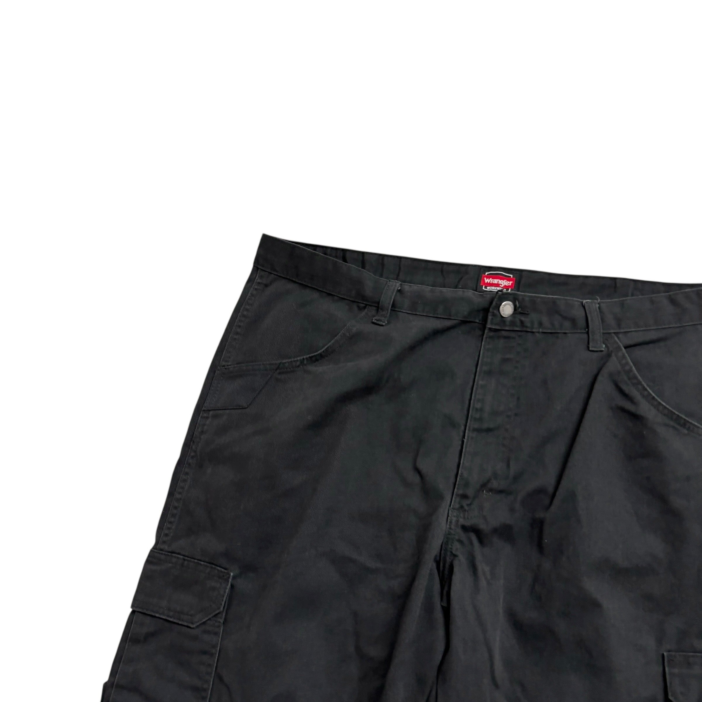 Wrangler Cargo Pants W40 L30 Mens Black Relaxed Straight Fit Trousers (F)