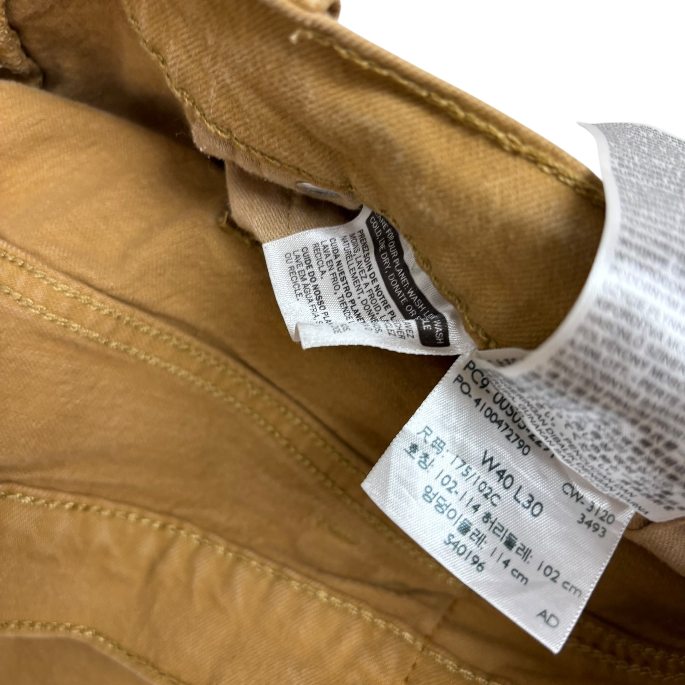 Levis 505 Jeans W40 L30 Mens Yellow Regular Straight Fit Stretch Denim (E)