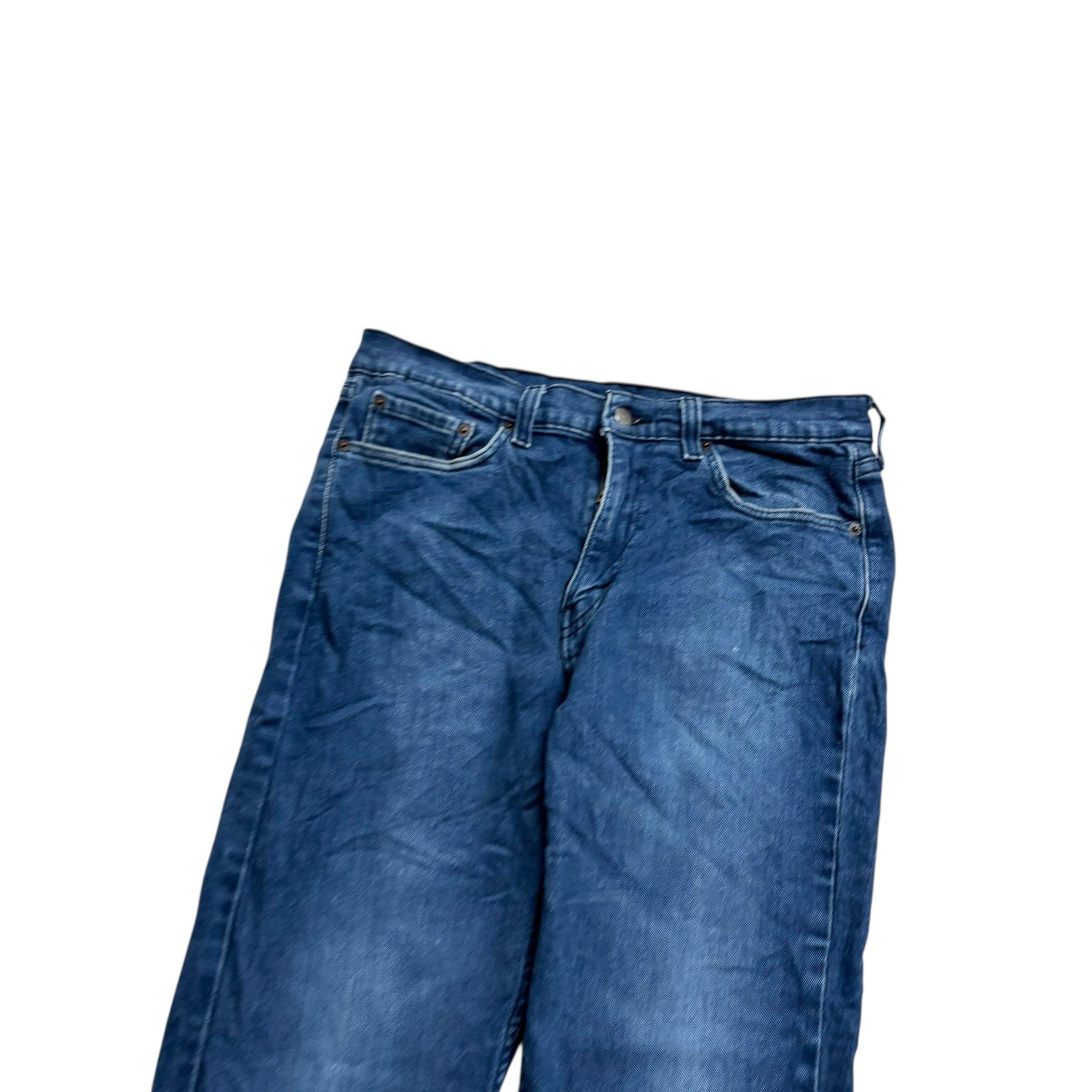 Levis 514 Jeans W33 L29 Mens Navy Blue Regular Straight Fit Stretch Denim